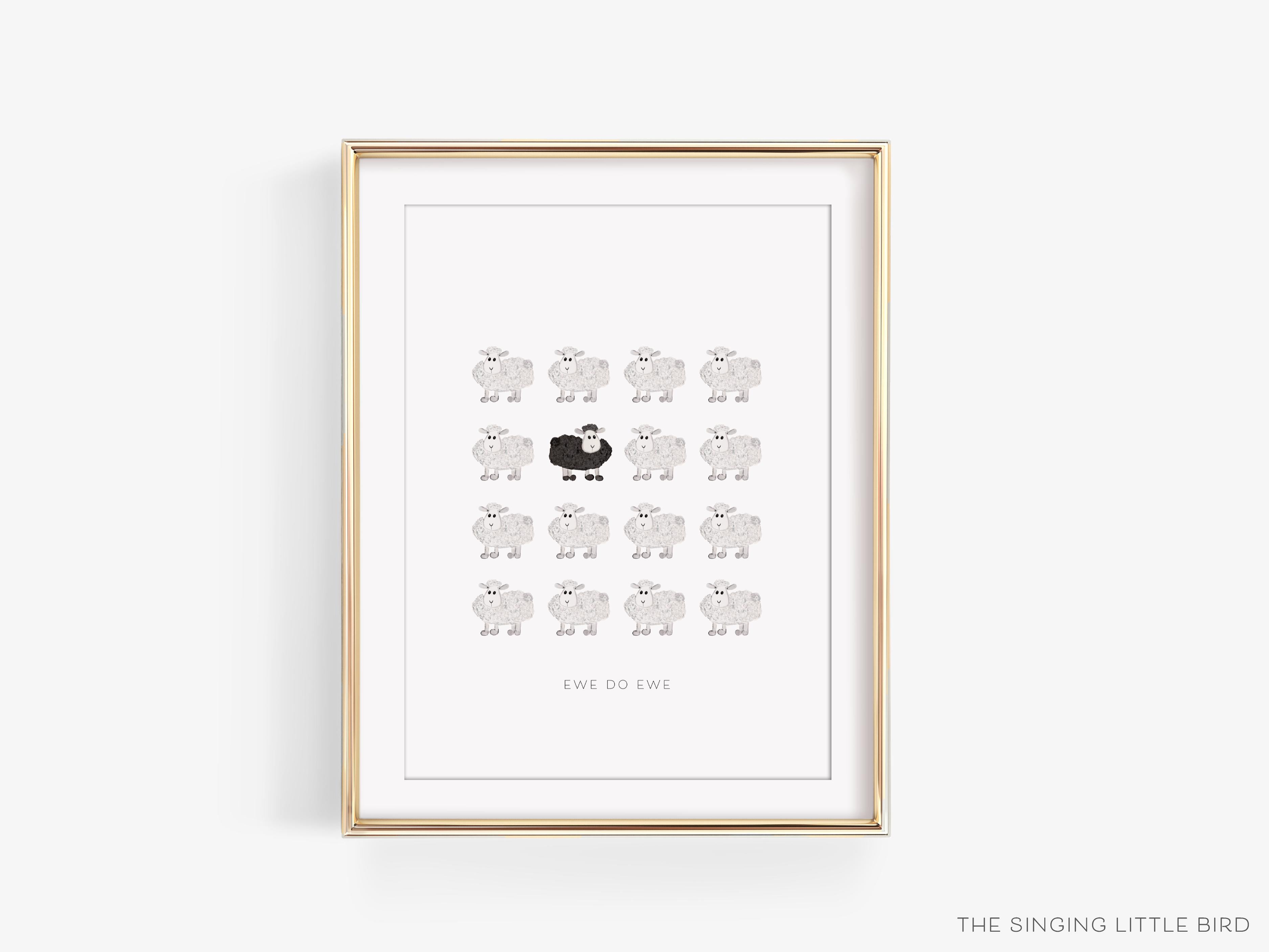 Ewe Do Ewe Art Print-This watercolor art print features our hand-painted sheep and quote, printed in the USA on 120lb high quality art paper. This makes a great gift or wall decor for the farm animal lover in your life.-The Singing Little Bird