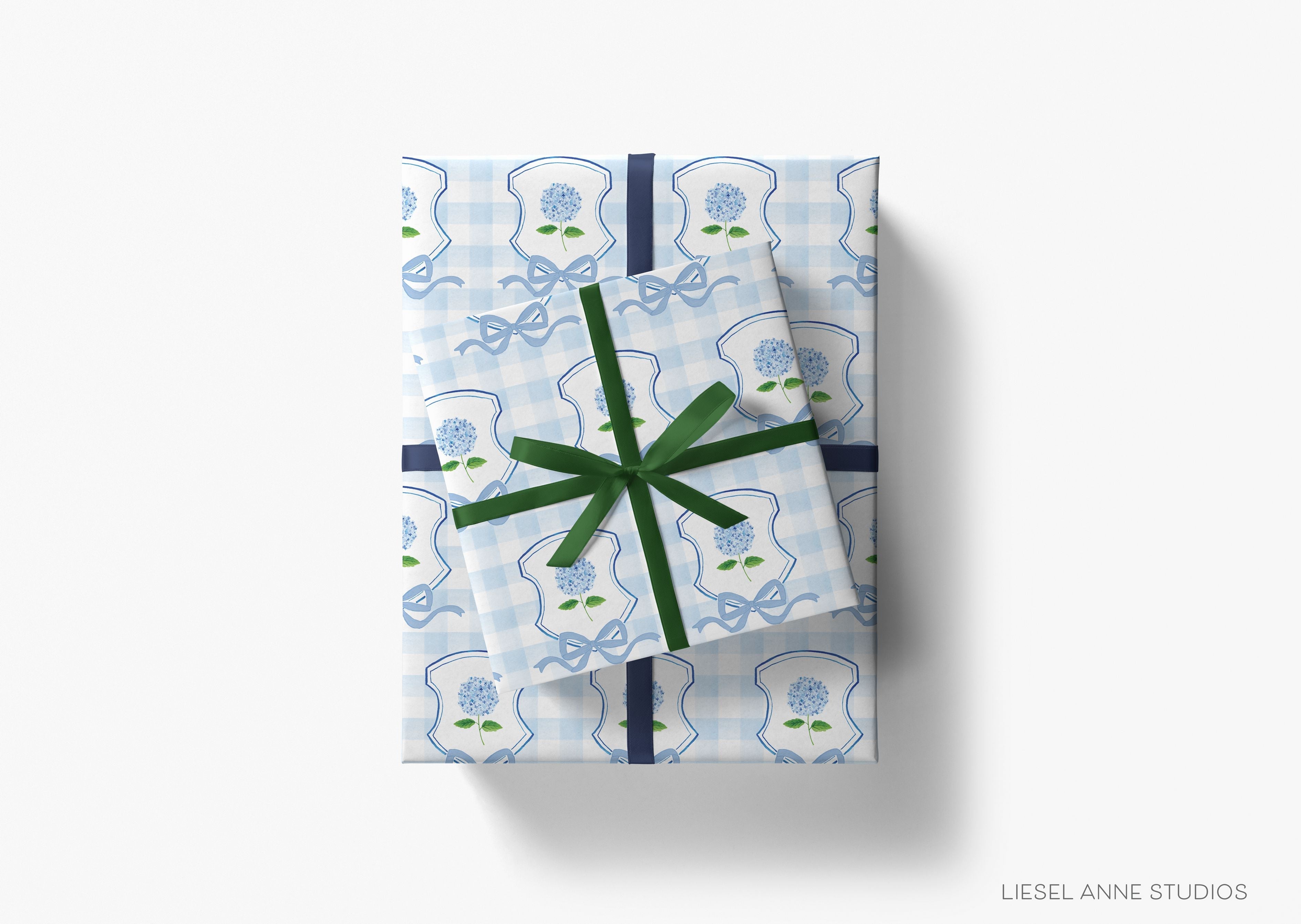 Hydrangea Gift Wrap-This matte finish gift wrap features our hand-painted watercolor hydrangeas. It makes a perfect wrapping paper for a spring gift or baby shower present. -The Singing Little Bird