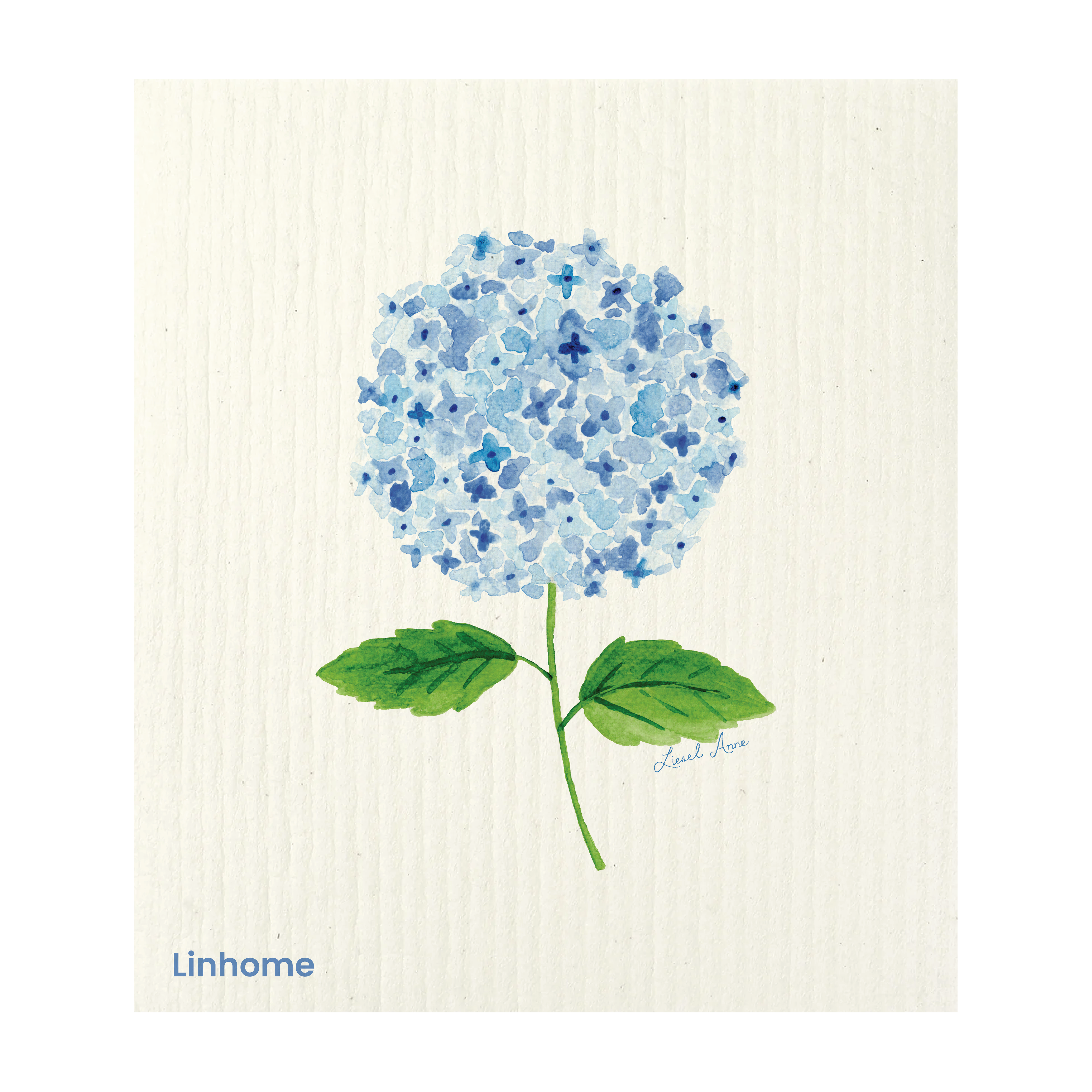 Blue Hydrangea Harmony – Linhome x Liesel Anne Swedish Dishcloths - 1 Pack