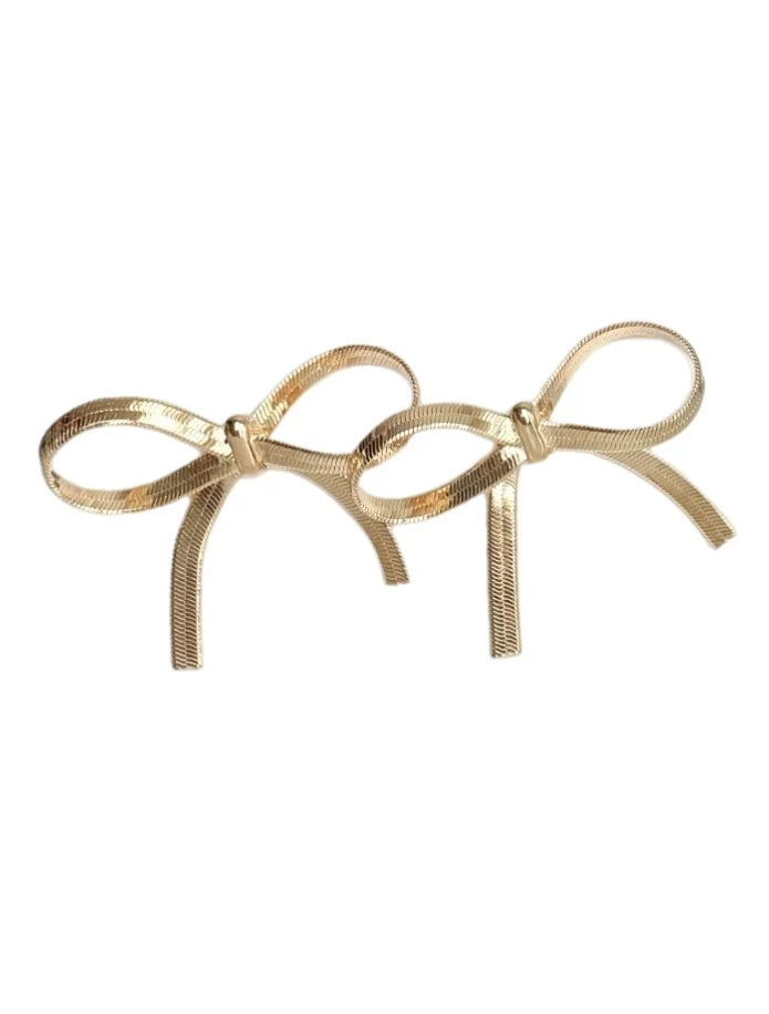 Golden Bow Stud Earrings