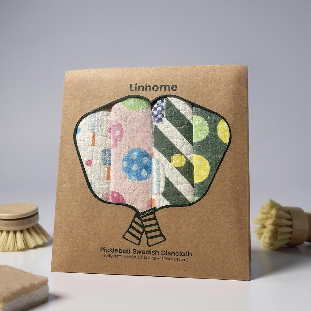 In the Kitchen Pickleball Swedish Dishcloths– Linhome x Liesel Anne Collection- 4 Pack