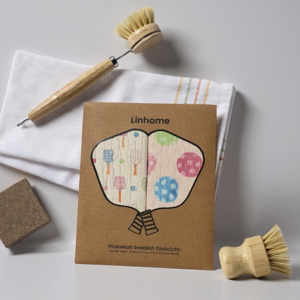 In the Kitchen Pickleball Swedish Dishcloths– Linhome x Liesel Anne Collection- Pink & Blue - 2 Pack