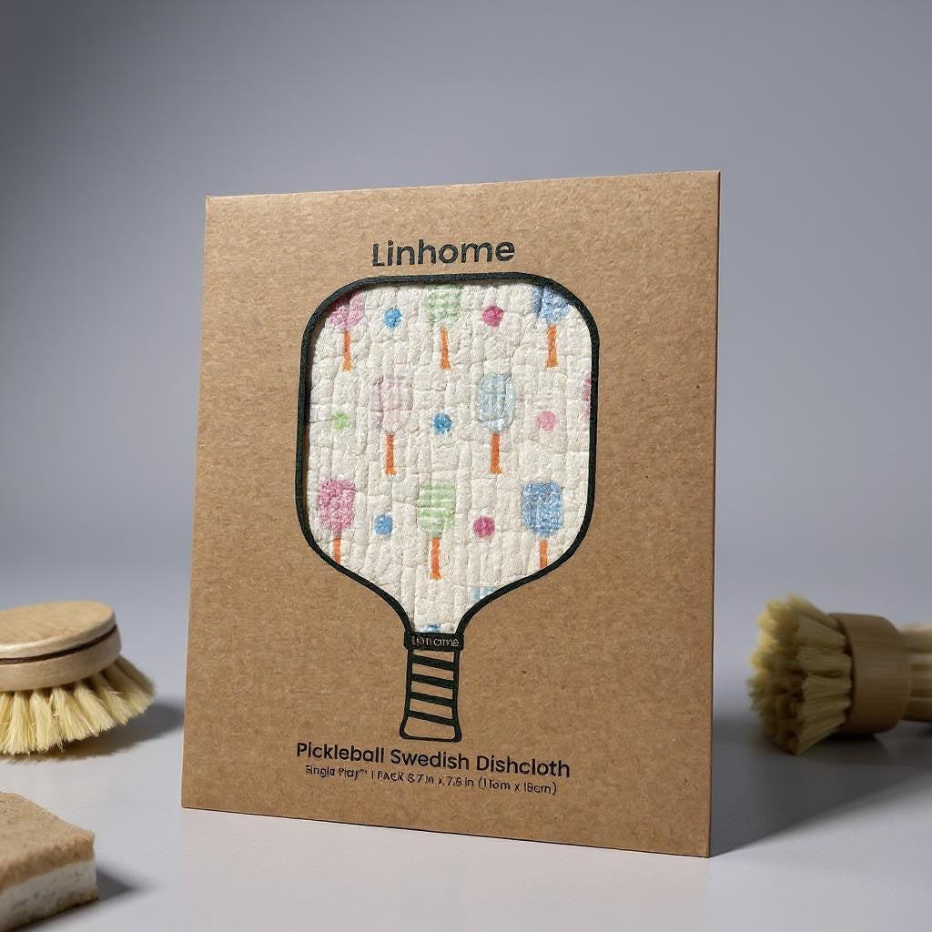In the Kitchen Pickleball Swedish Dishcloths– Linhome x Liesel Anne Collection- Pink & Blue - 1 Pack