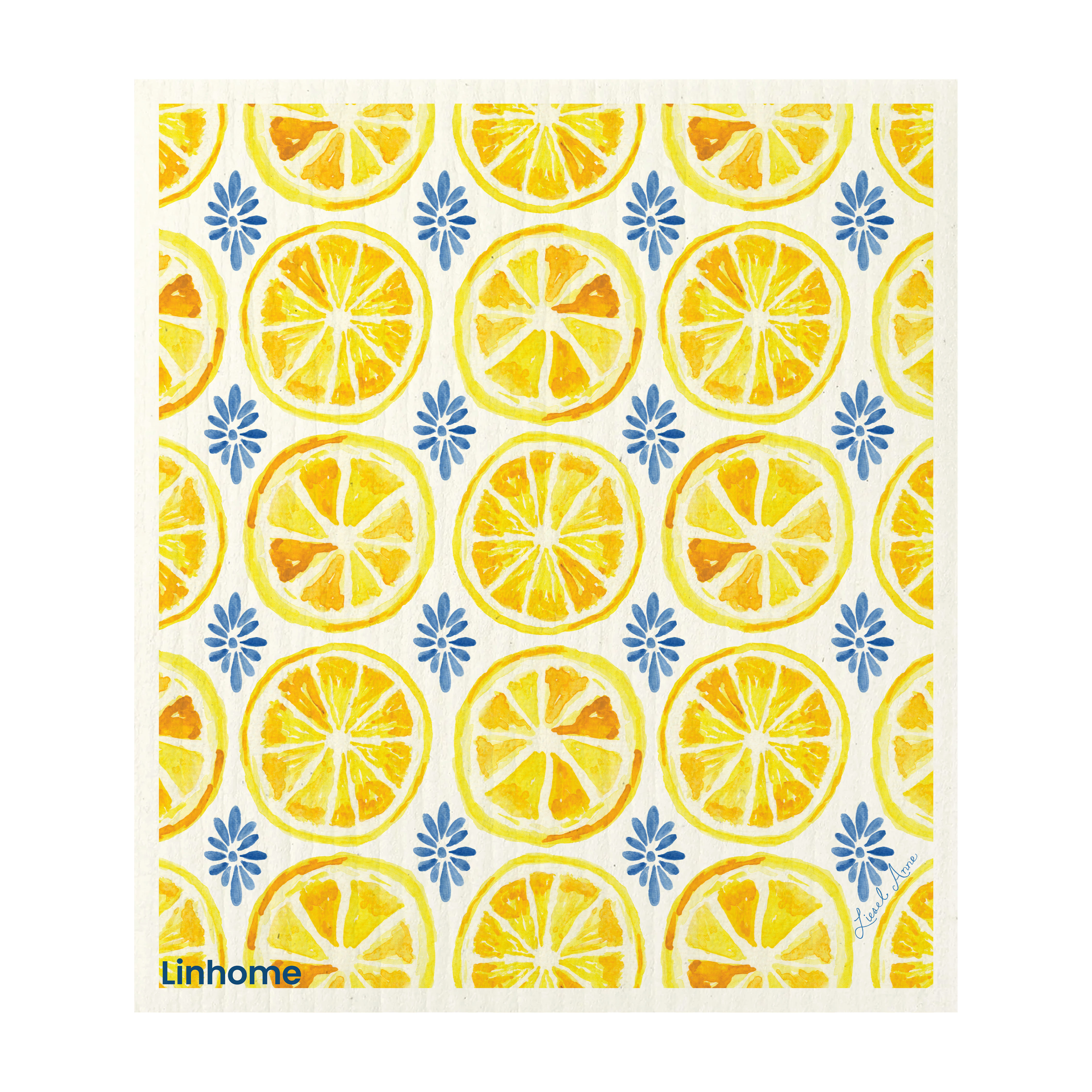 Lemon Zest Tile - Linhome x Liesel Anne Swedish Dishcloths - 1 Pack