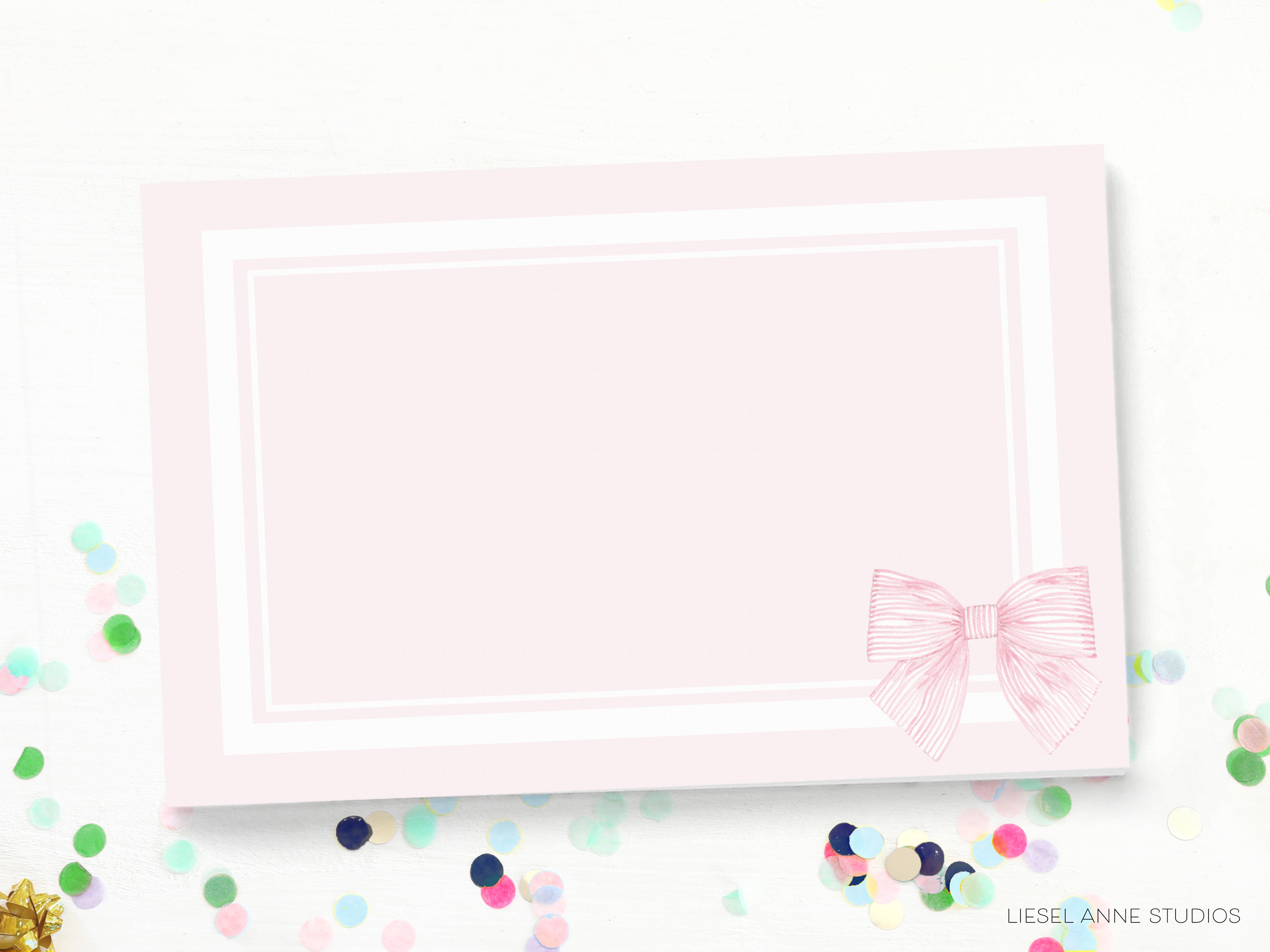 Pink Striped Bow Placemat Pad