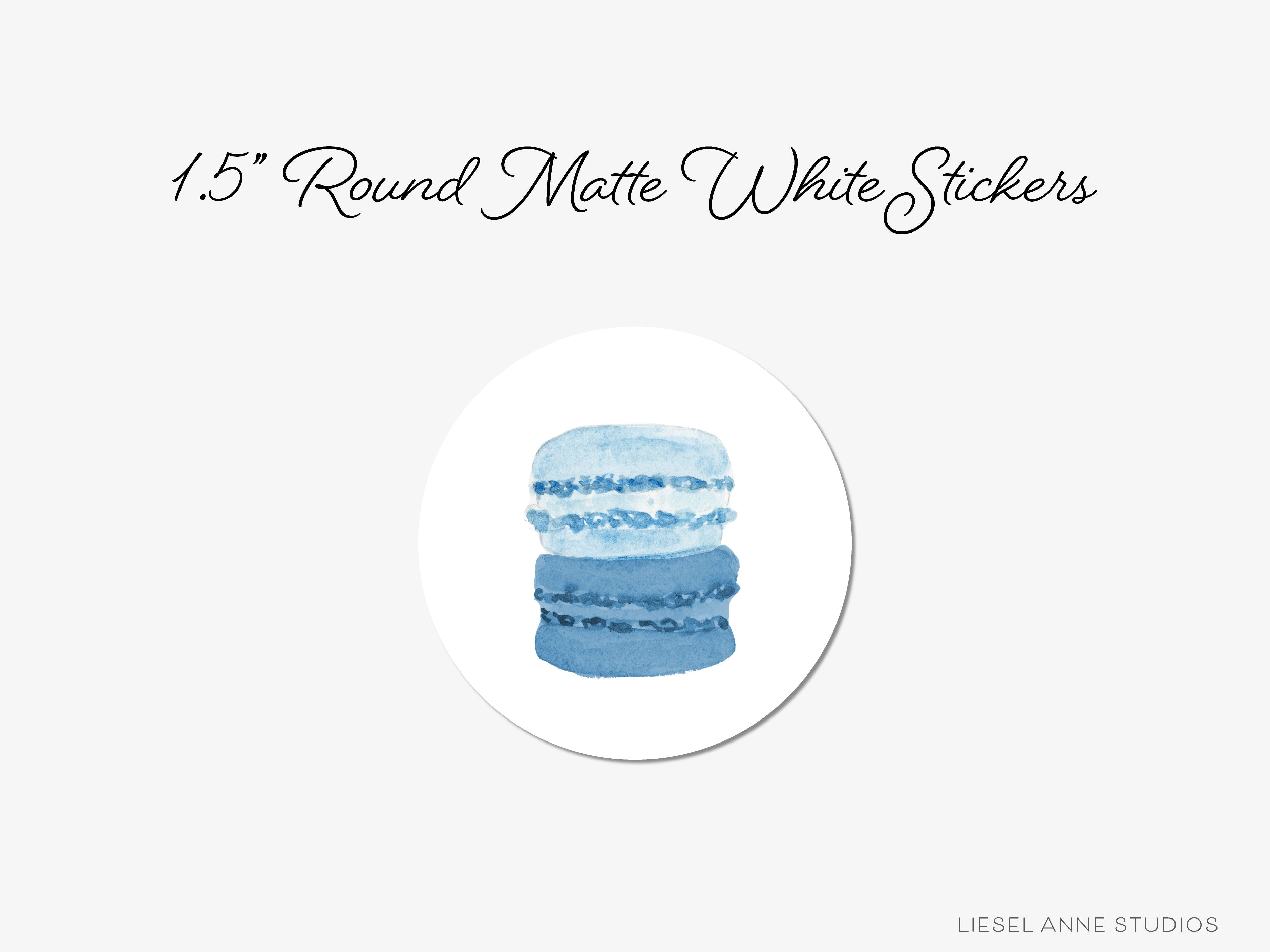 Macaron Stack Duo Round Stickers-These matte round stickers feature our hand-painted watercolor macaron stack duo, making great envelope seals or gifts for the French pastry lover in your life.-The Singing Little Bird
