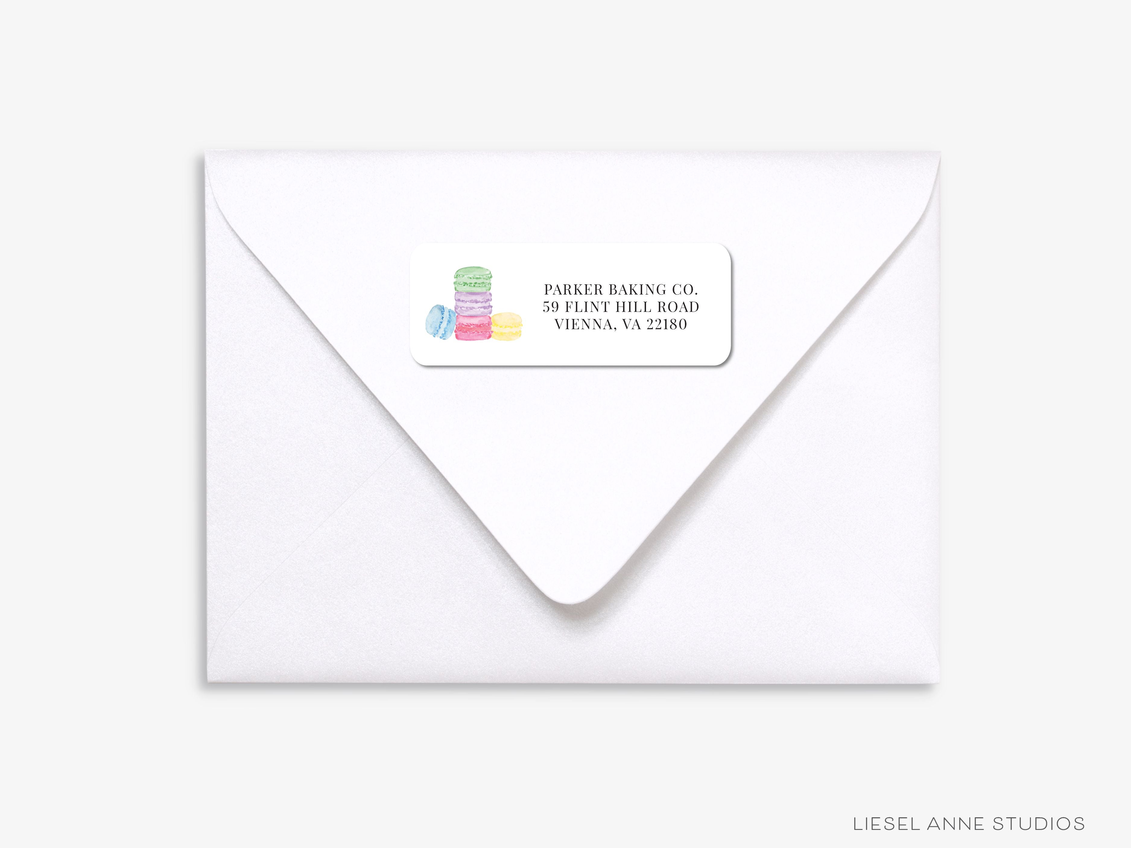 Macaron Stack Return Address Labels-These personalized return address labels are 2.625" x 1" and feature our hand-painted watercolor macarons, printed in the USA on beautiful matte finish labels. These make great gifts for yourself or the French pastry lover.-The Singing Little Bird