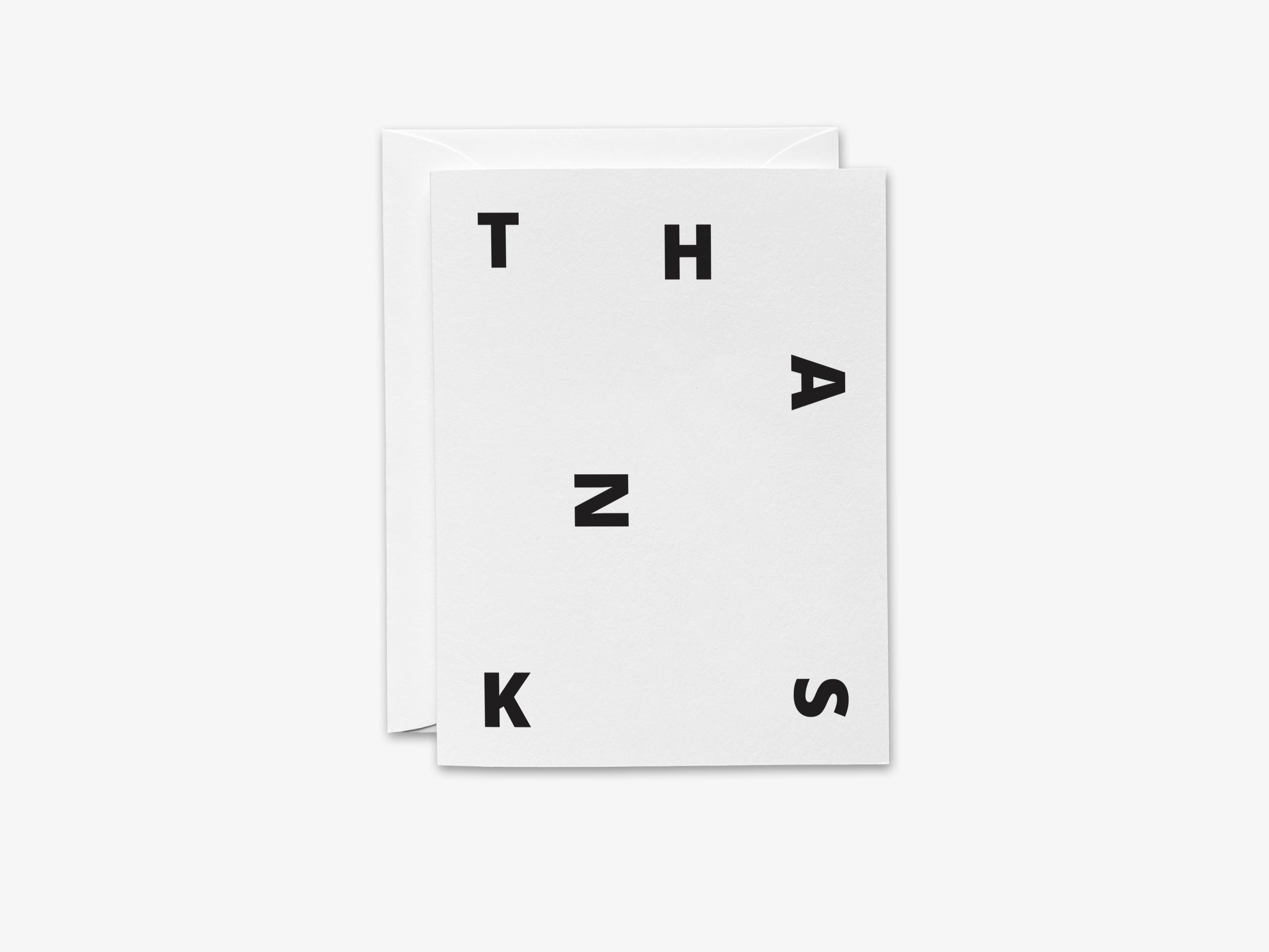 Modern Block Thank You Greeting Card-These folded greeting cards are 4.25x5.5 and feature our hand-painted bold block print, printed in the USA on 100lb textured stock. They come with a White envelope and make a great thank you card for the modern lover in your life.-The Singing Little Bird