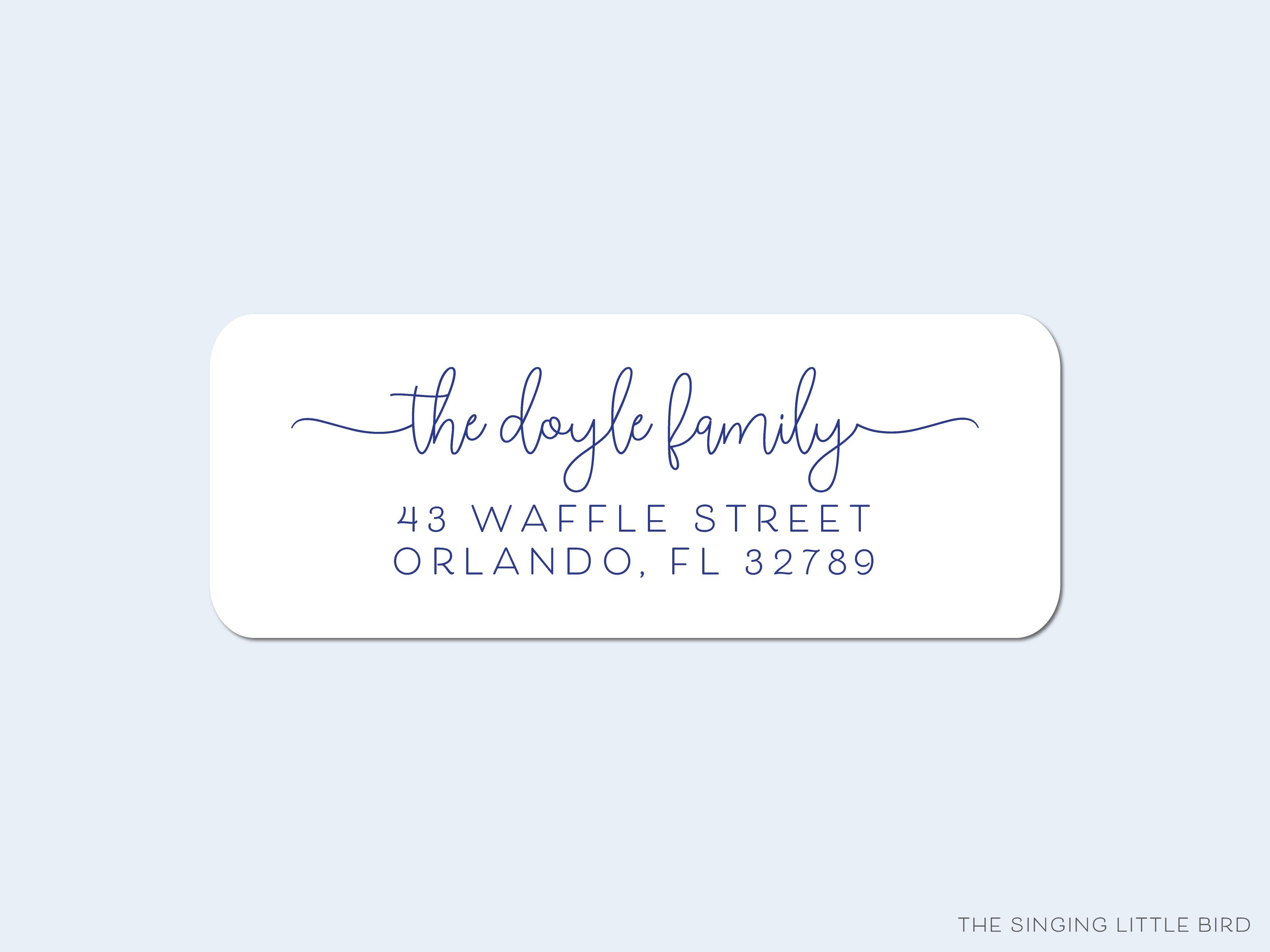 Modern Script Return Address Labels-These personalized return address labels are 2.625" x 1" and feature our hand-painted watercolor modern script, printed in the USA on beautiful matte finish labels. These make great gifts for yourself or the modern lover.-The Singing Little Bird