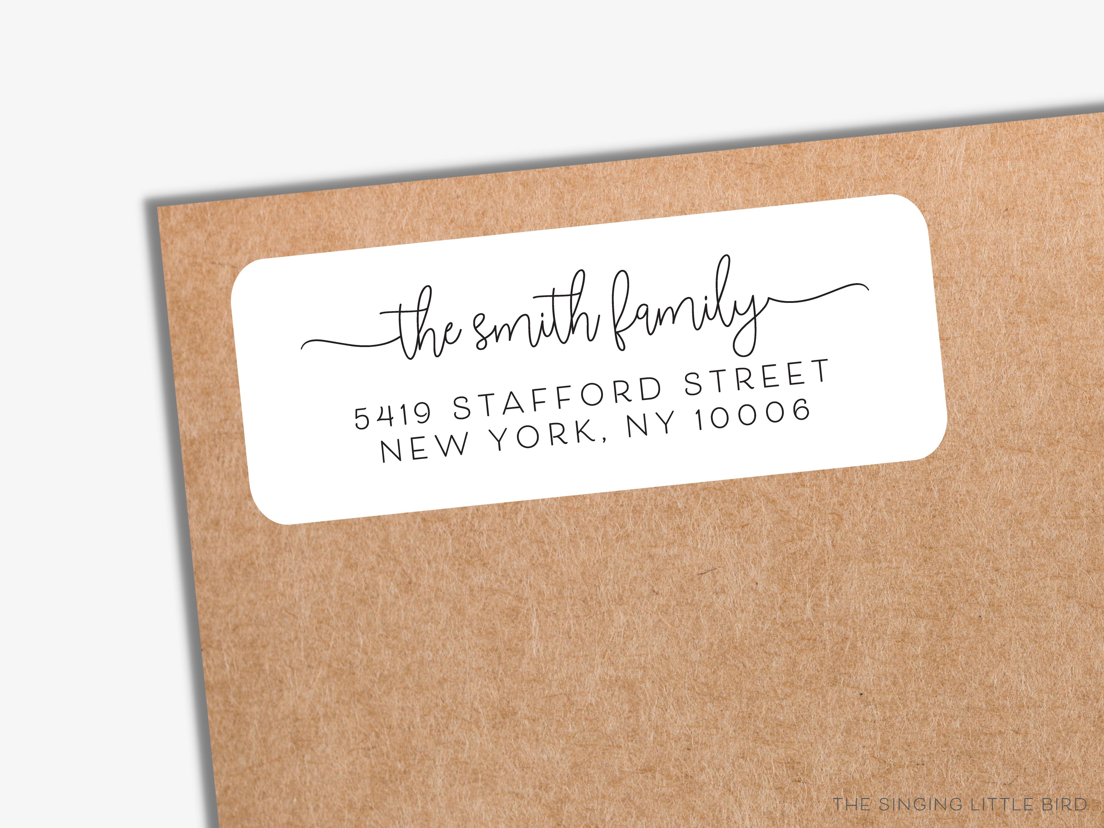 Modern Script Return Address Labels-These personalized return address labels are 2.625" x 1" and feature our hand-painted watercolor modern script, printed in the USA on beautiful matte finish labels. These make great gifts for yourself or the modern lover.-The Singing Little Bird