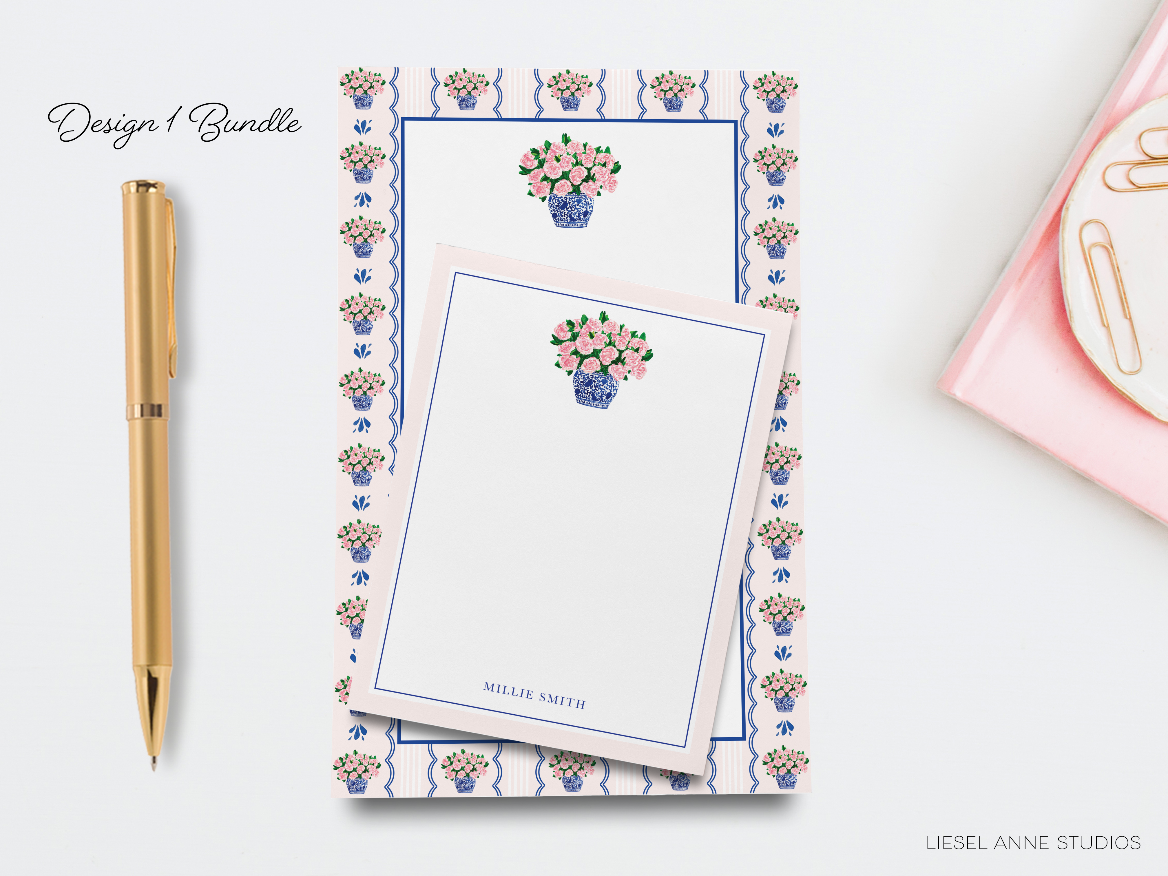 Peonies in Ginger Jar Notepad