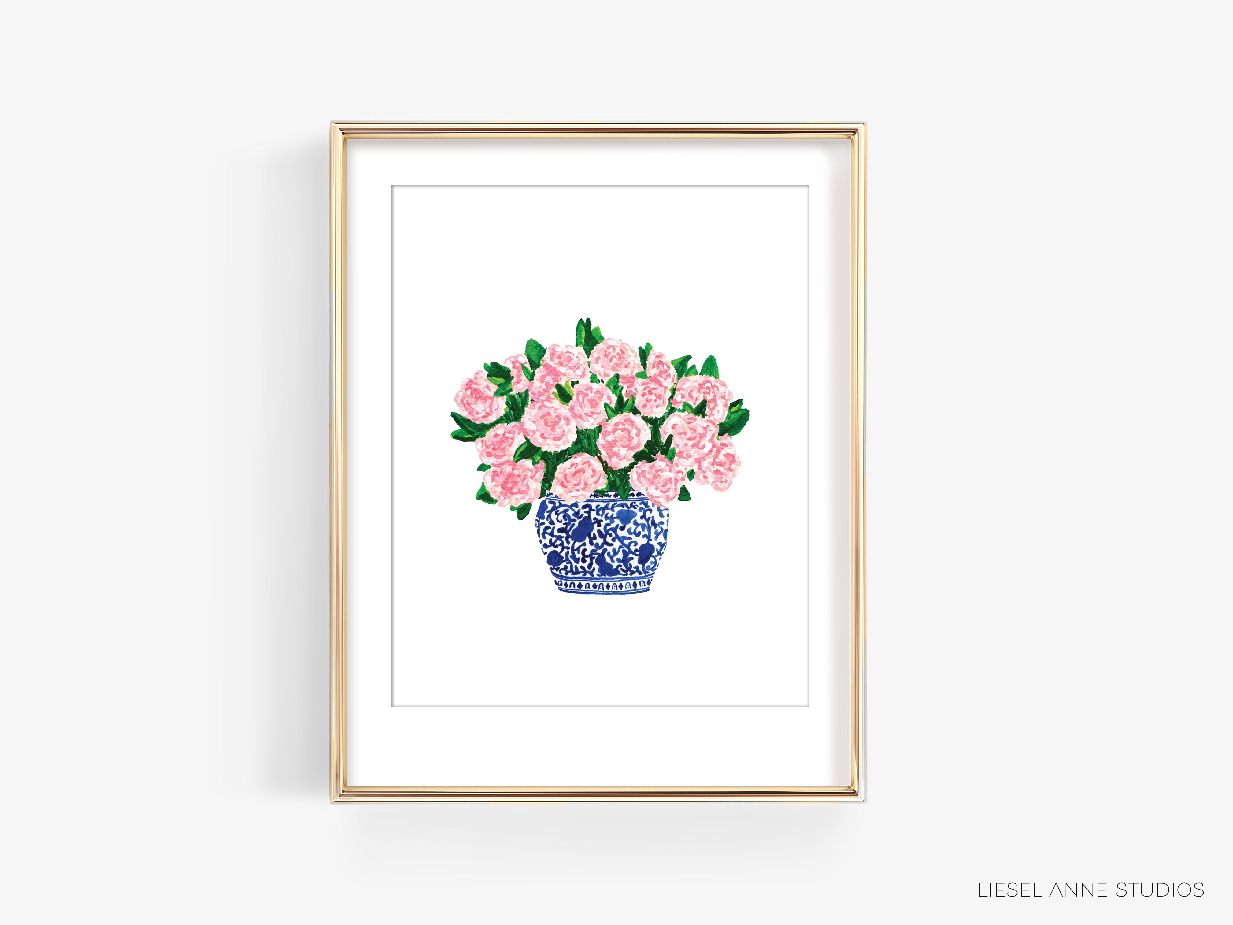 Pink Peonies in Ginger Jar Art Print