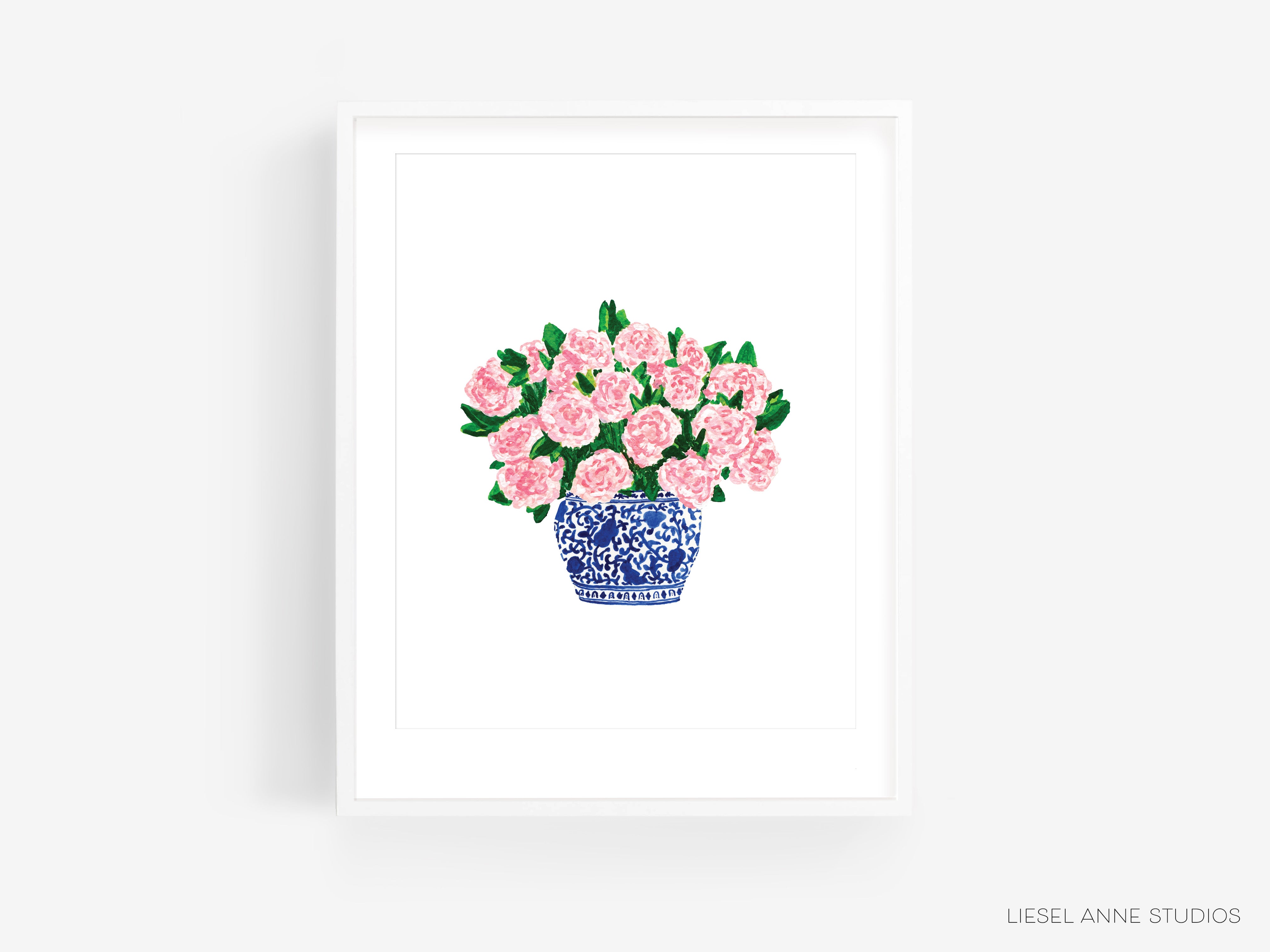 Pink Peonies in Ginger Jar Art Print