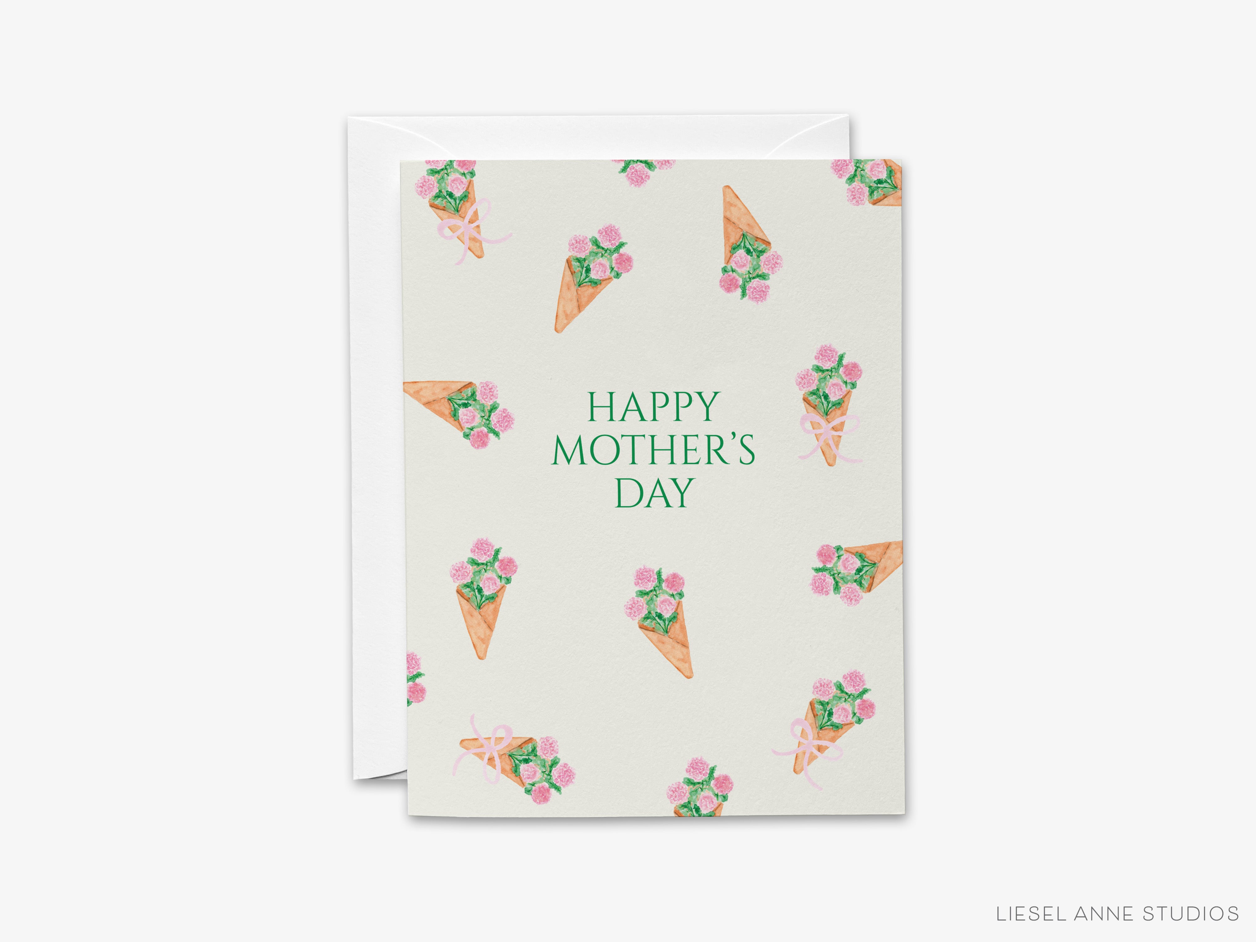 Pink Hydrangea Bouquets Mother's Day Greeting Card