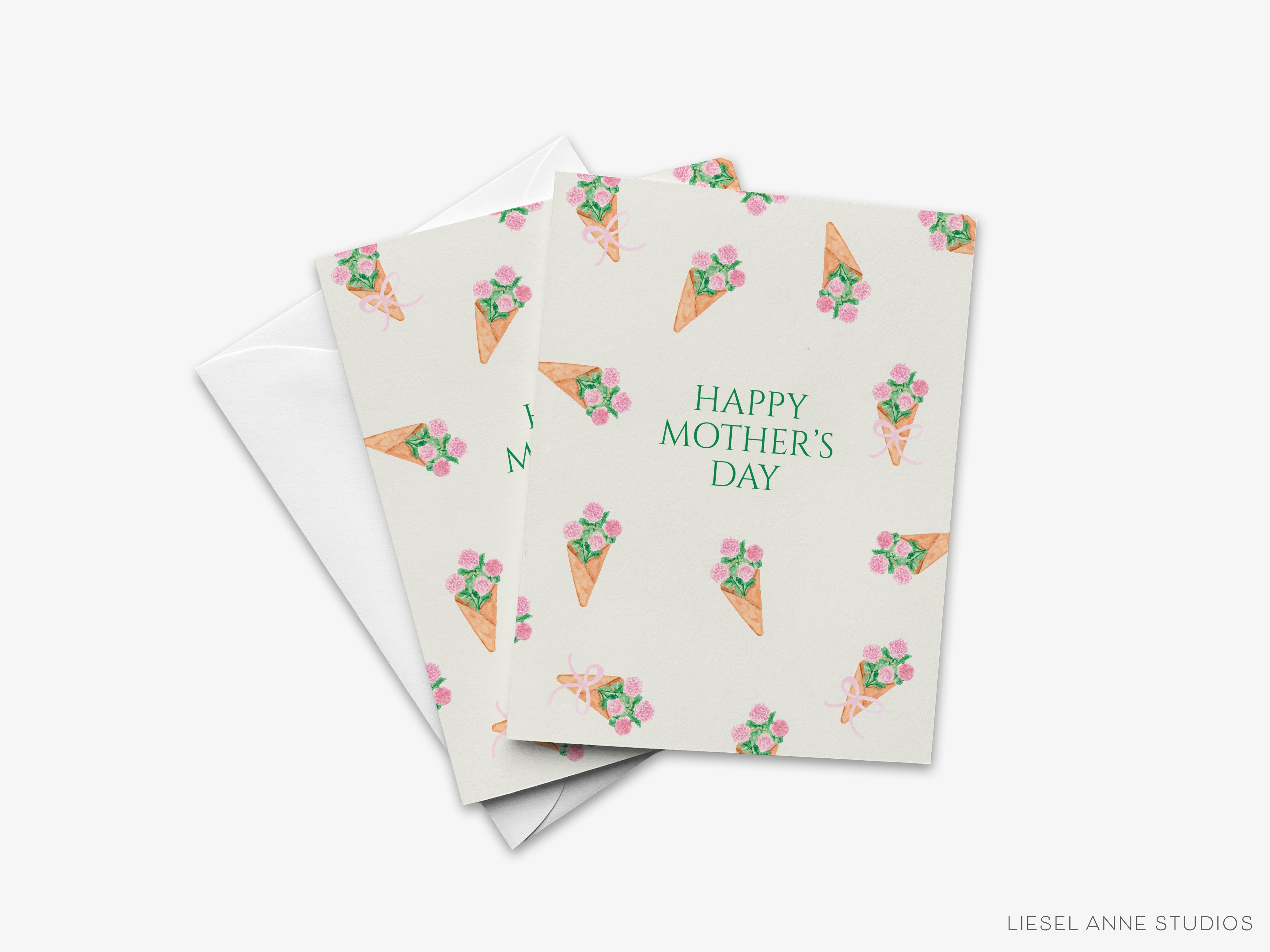 Pink Hydrangea Bouquets Mother's Day Greeting Card