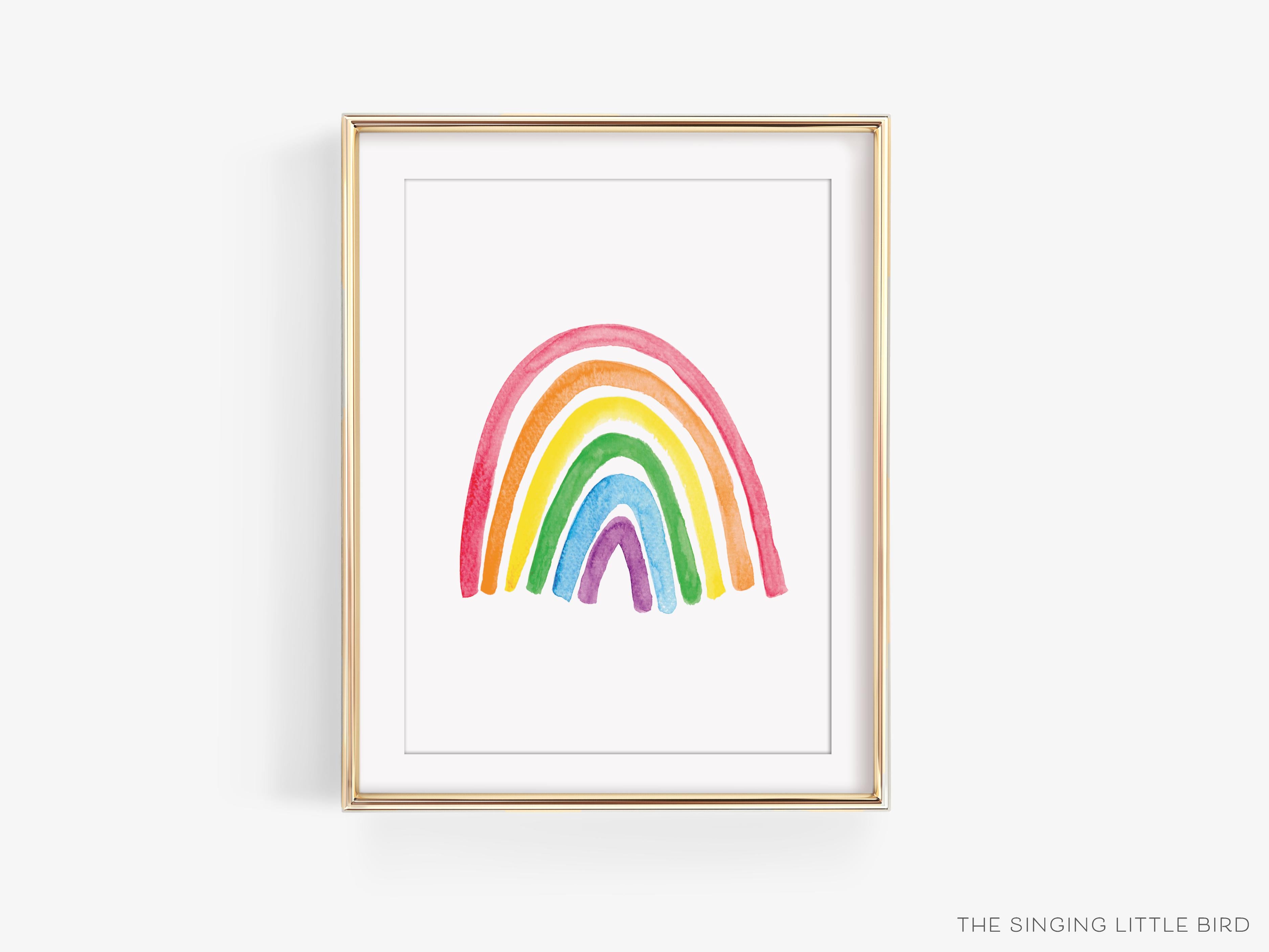 Rainbow Art Print-This watercolor art print features our hand-painted rainbow, printed in the USA on 120lb high quality art paper. This makes a great gift or wall decor for the colorful lover in your life.-The Singing Little Bird