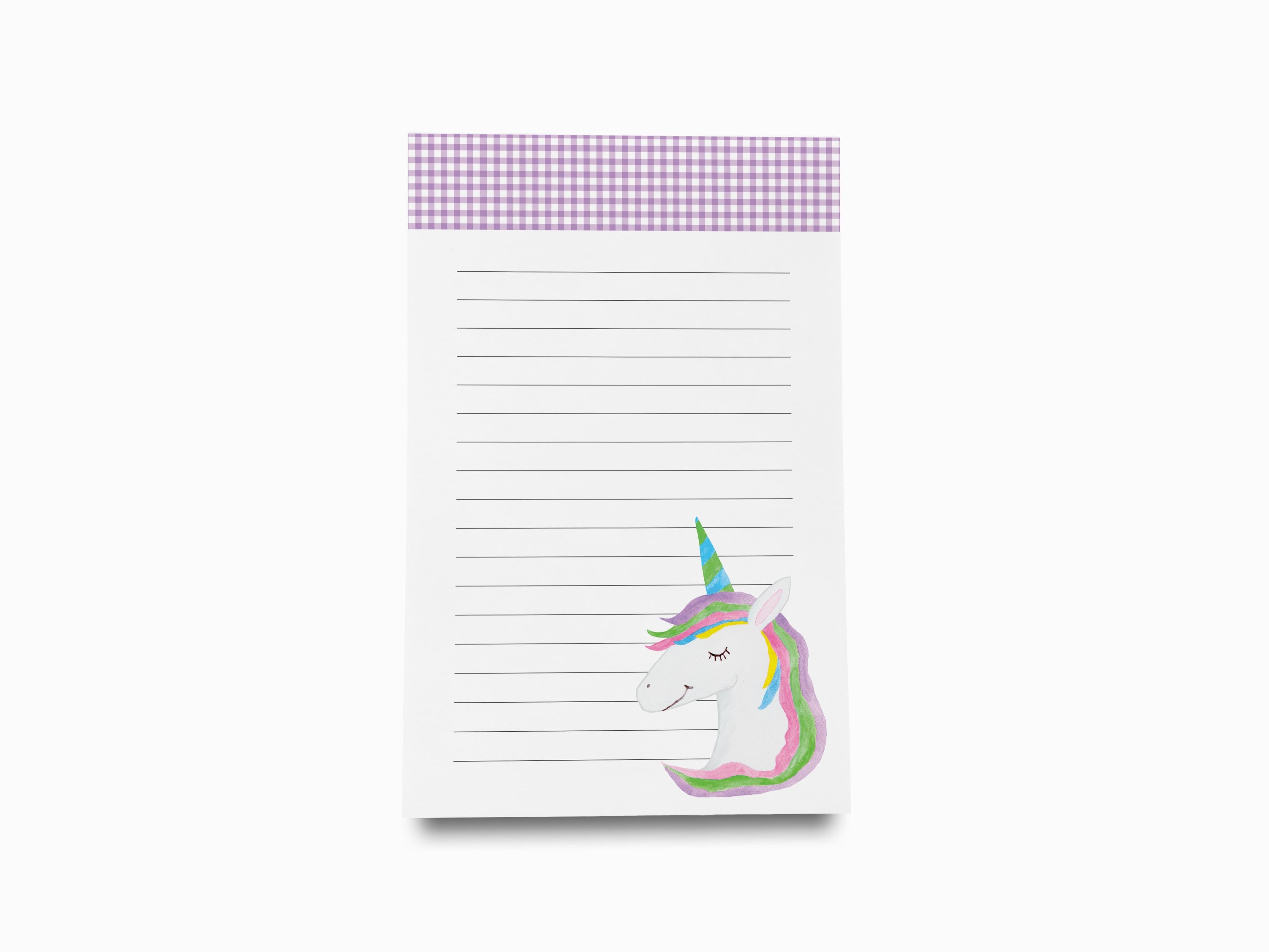Rainbow and Unicorn Notepad-These notepads feature our hand-painted watercolor rainbow and unicorn, printed in the USA on a beautiful smooth stock. You choose which size you want (or bundled together for a beautiful gift set) and makes a great gift for the checklist and magic lover in your life.-The Singing Little Bird