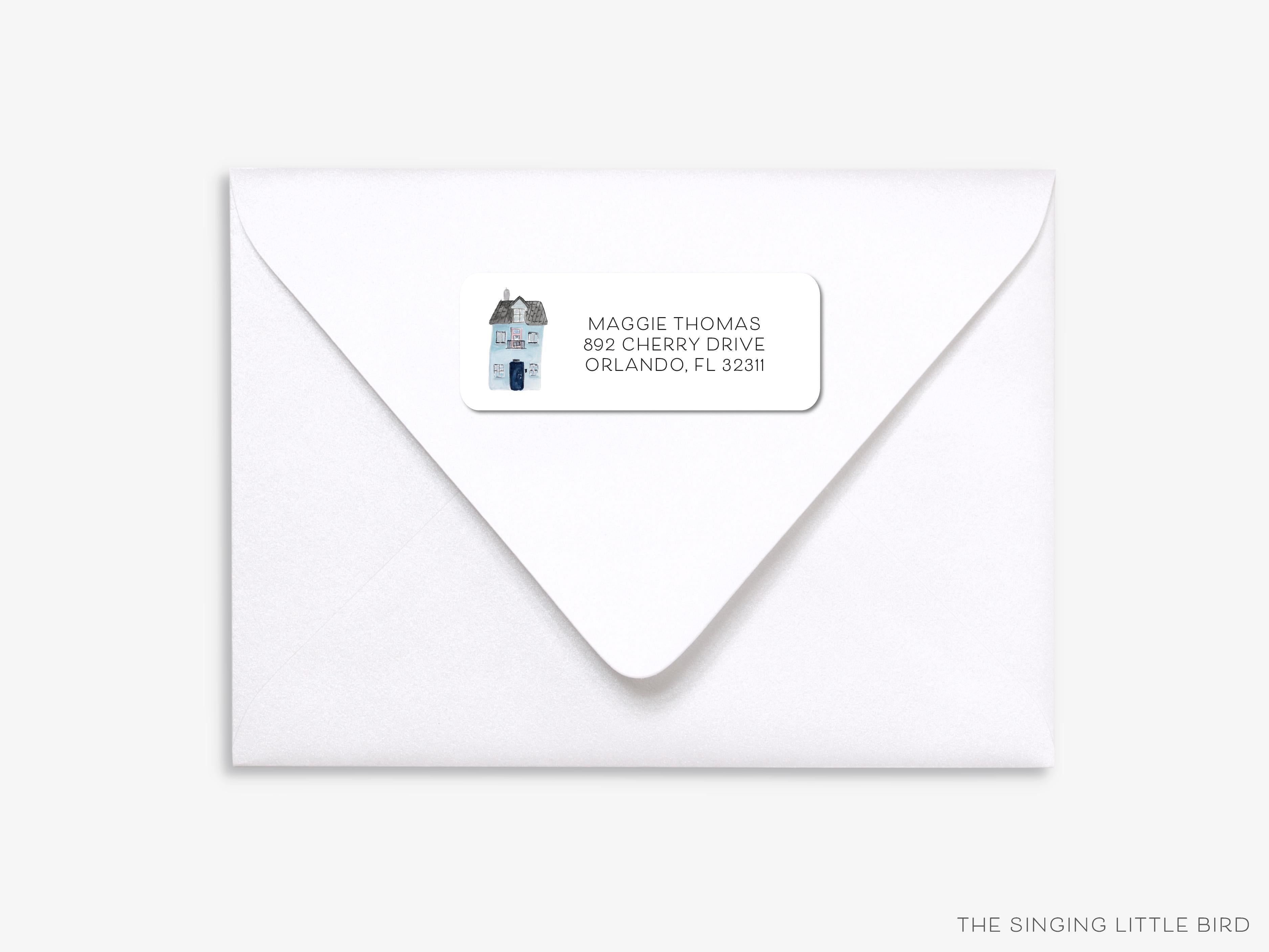 Realtor Return Address Labels-These personalized return address labels are 2.625" x 1" and feature our hand-painted watercolor House, printed in the USA on beautiful matte finish labels. These make great gifts for yourself or the residential lover.-The Singing Little Bird
