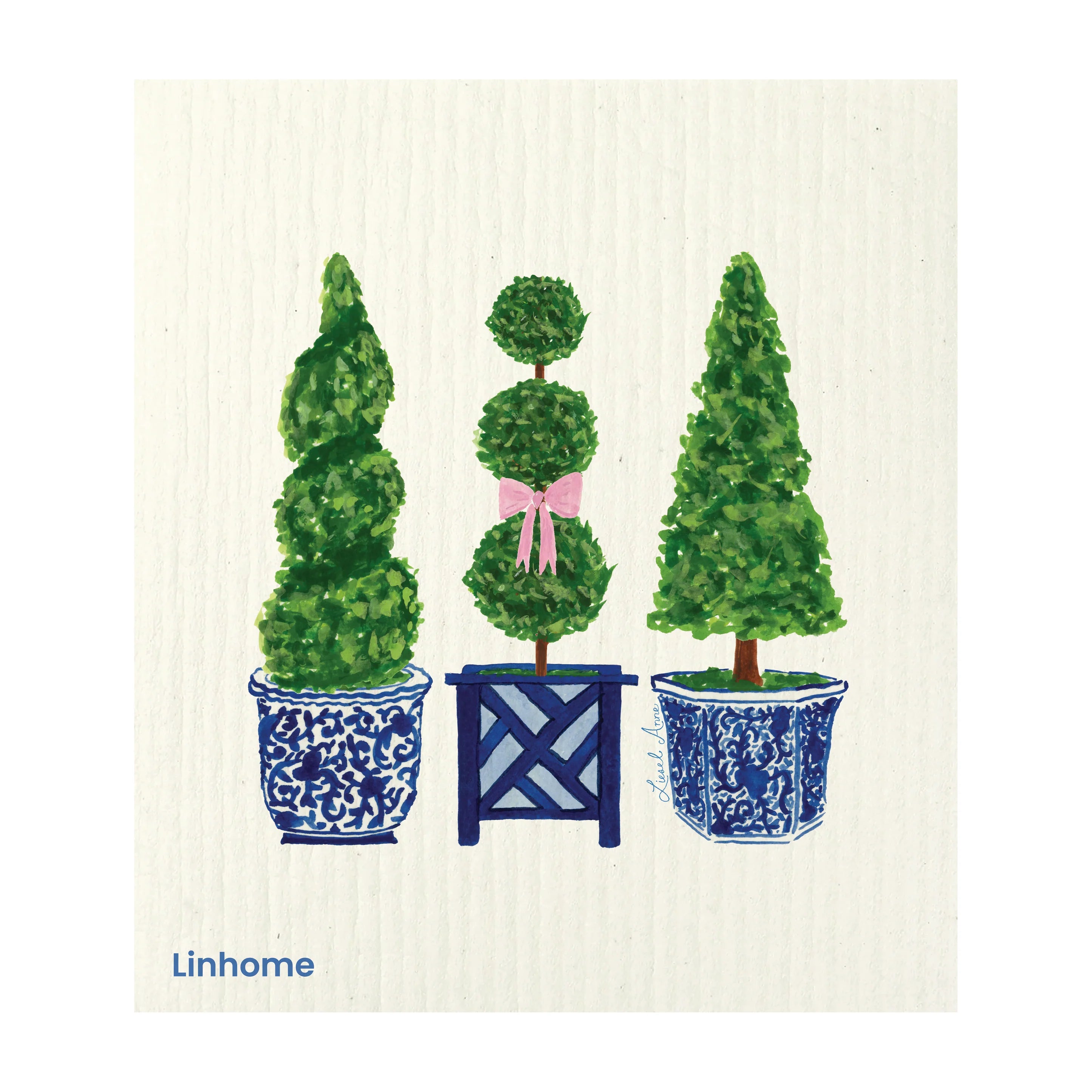Blooming Garden Topiary– Linhome x Liesel Anne Swedish Dishcloths