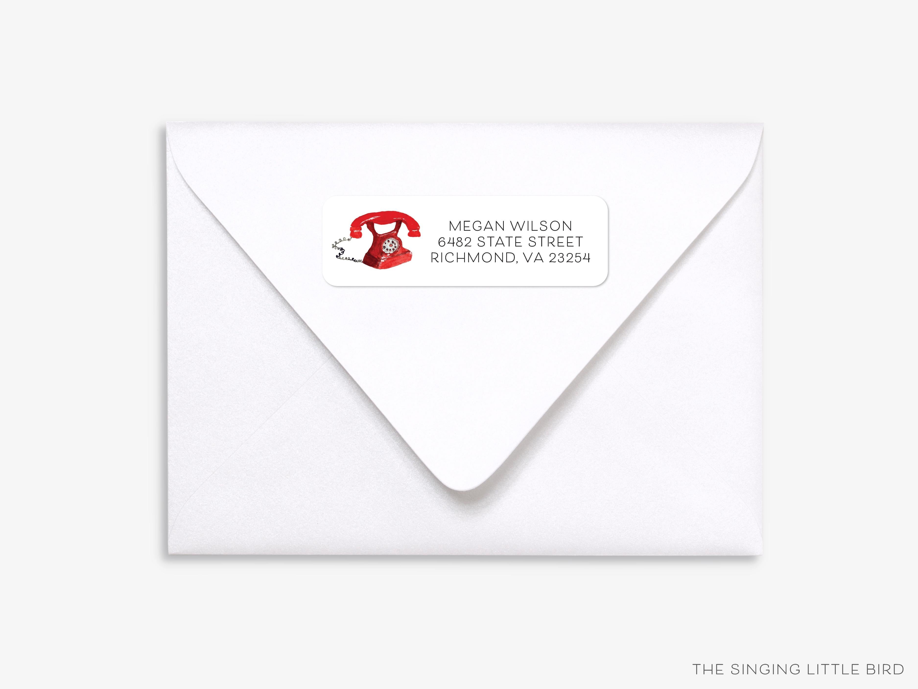 Vintage Phone Return Address Labels-These personalized return address labels are 2.625" x 1" and feature our hand-painted watercolor vintage telephone, printed in the USA on beautiful matte finish labels. These make great gifts for yourself or the vintage lover.-The Singing Little Bird