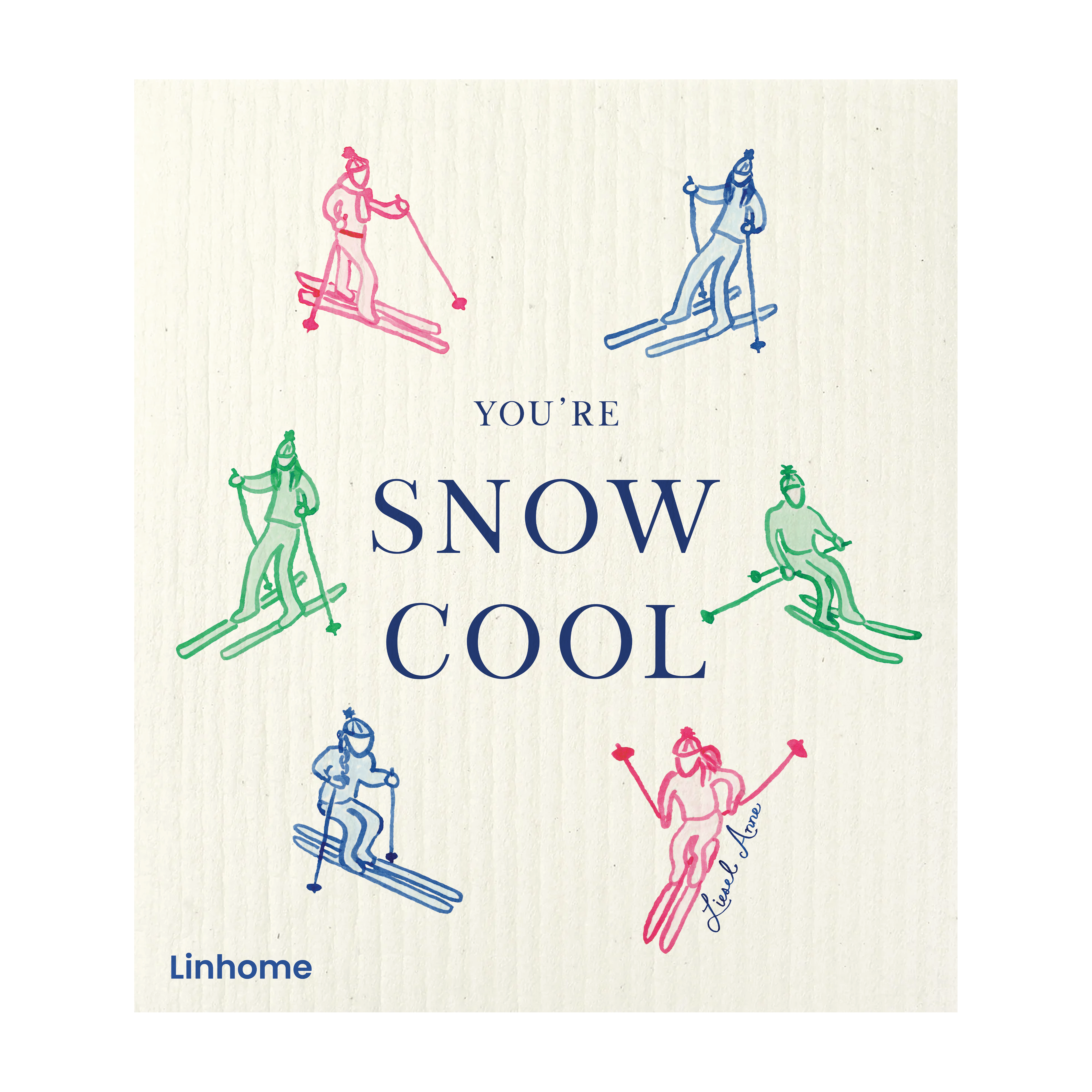 Ski Collection You're Snow Cool- Linhome x Liesel Anne Swedish Dishcloths - 1 Pack