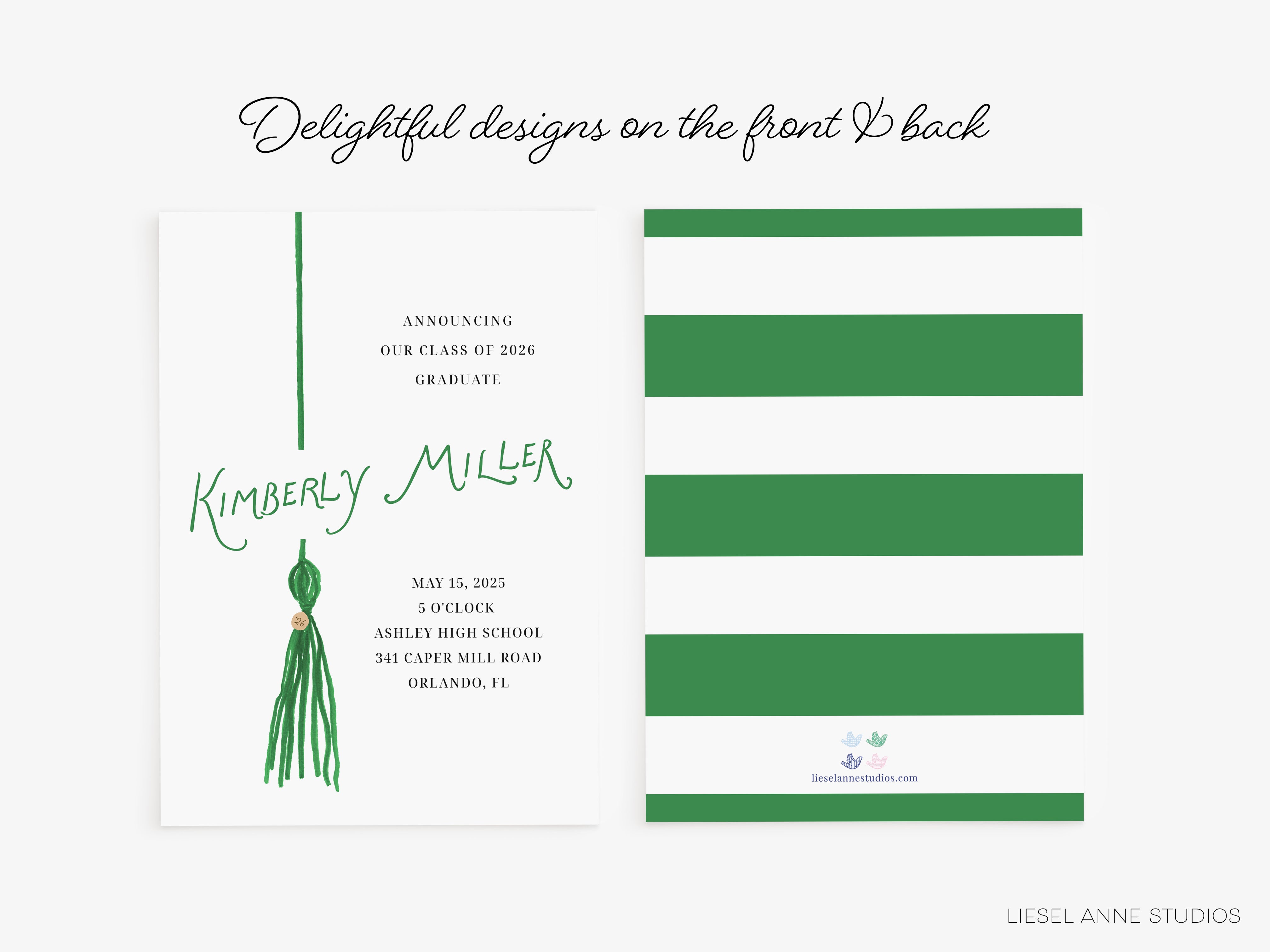 Delightful designs on the front & back