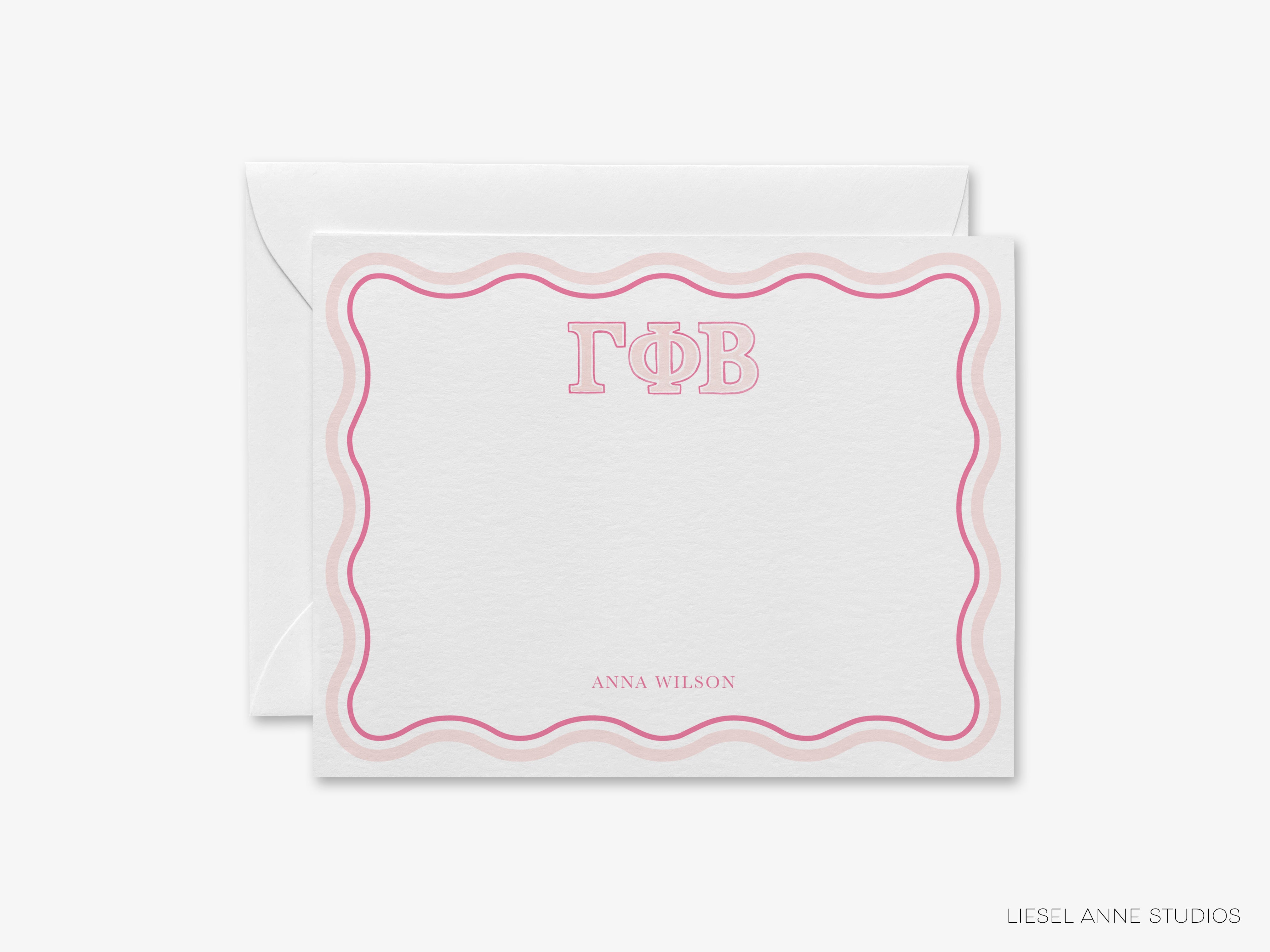 a white card with a pink border and the word top on it