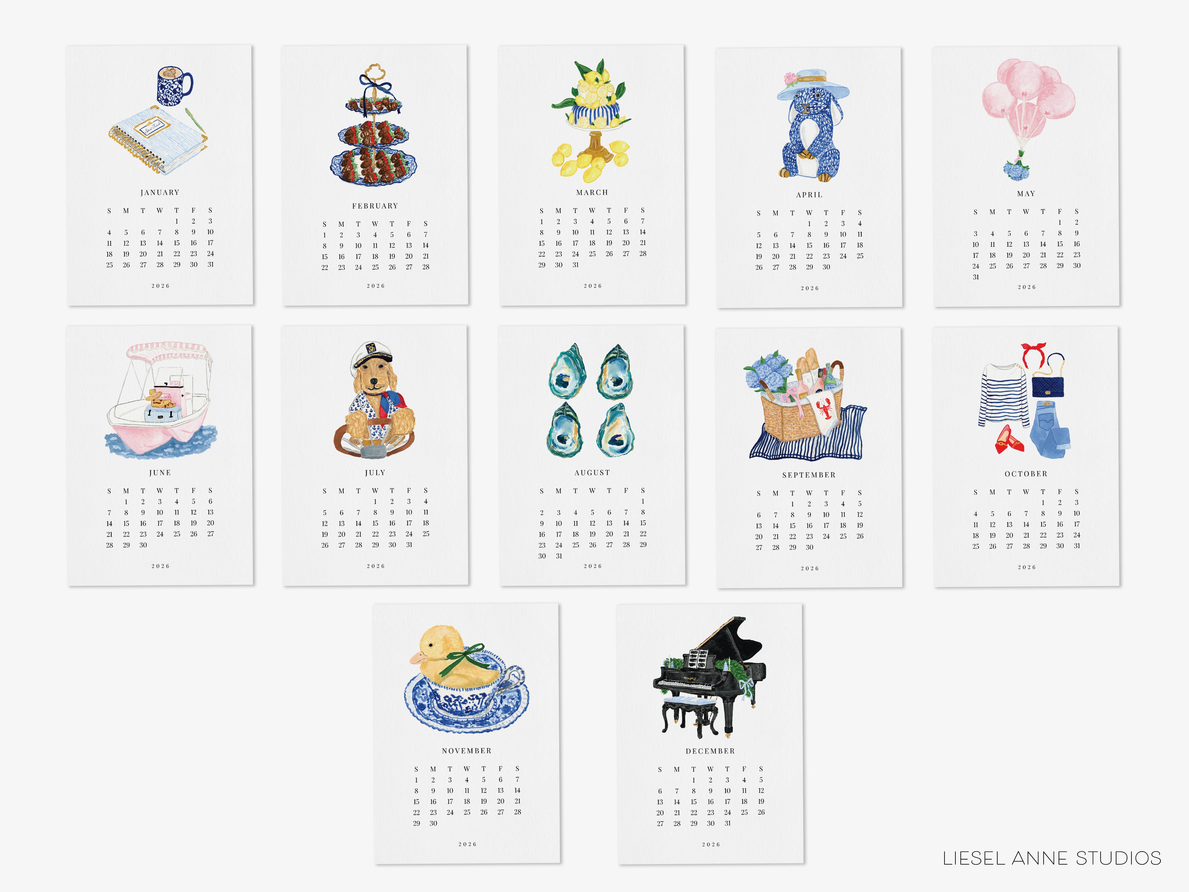 a calendar with a bunch of different things on it