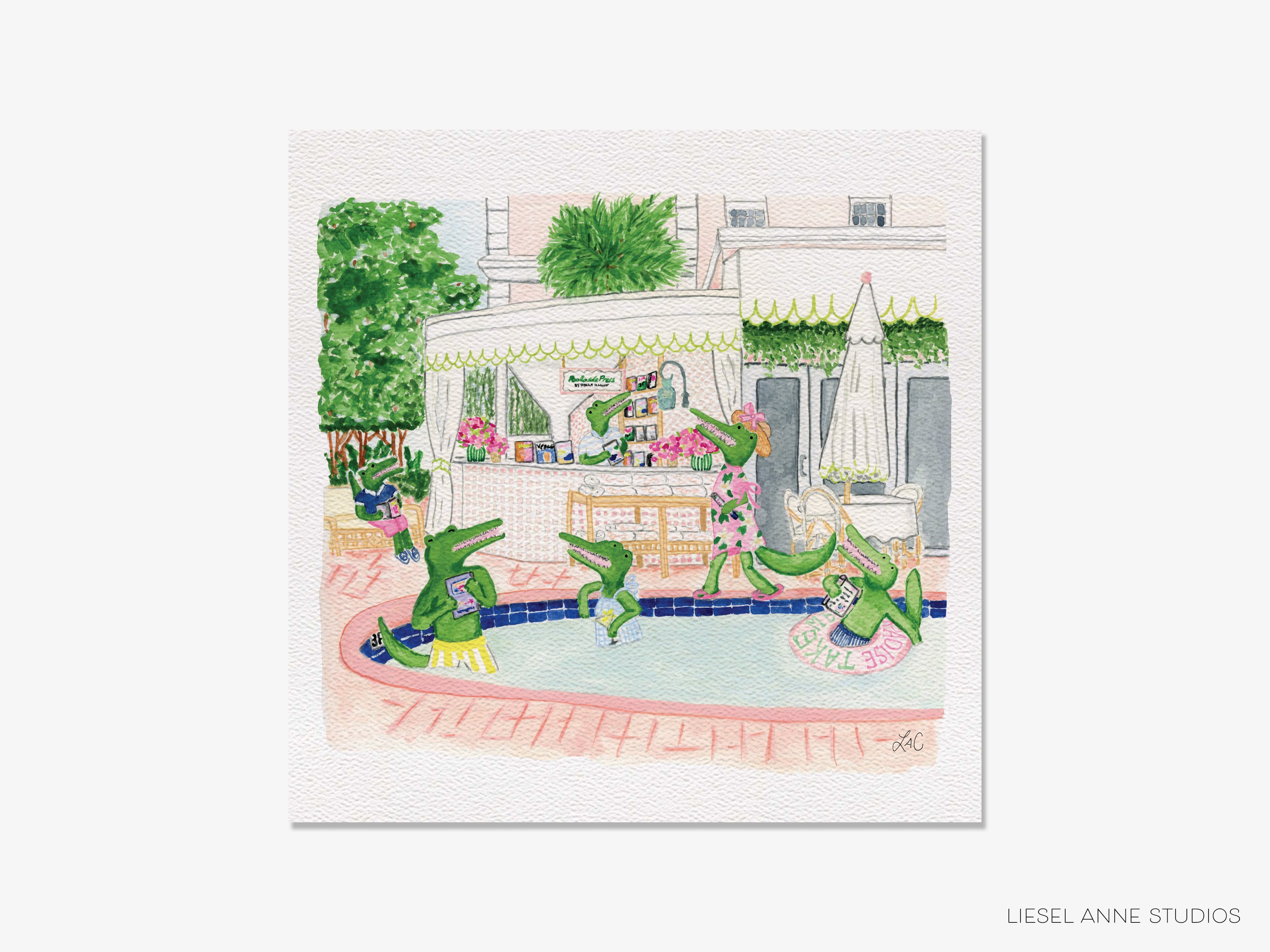 a drawing of a frog playing in a pool