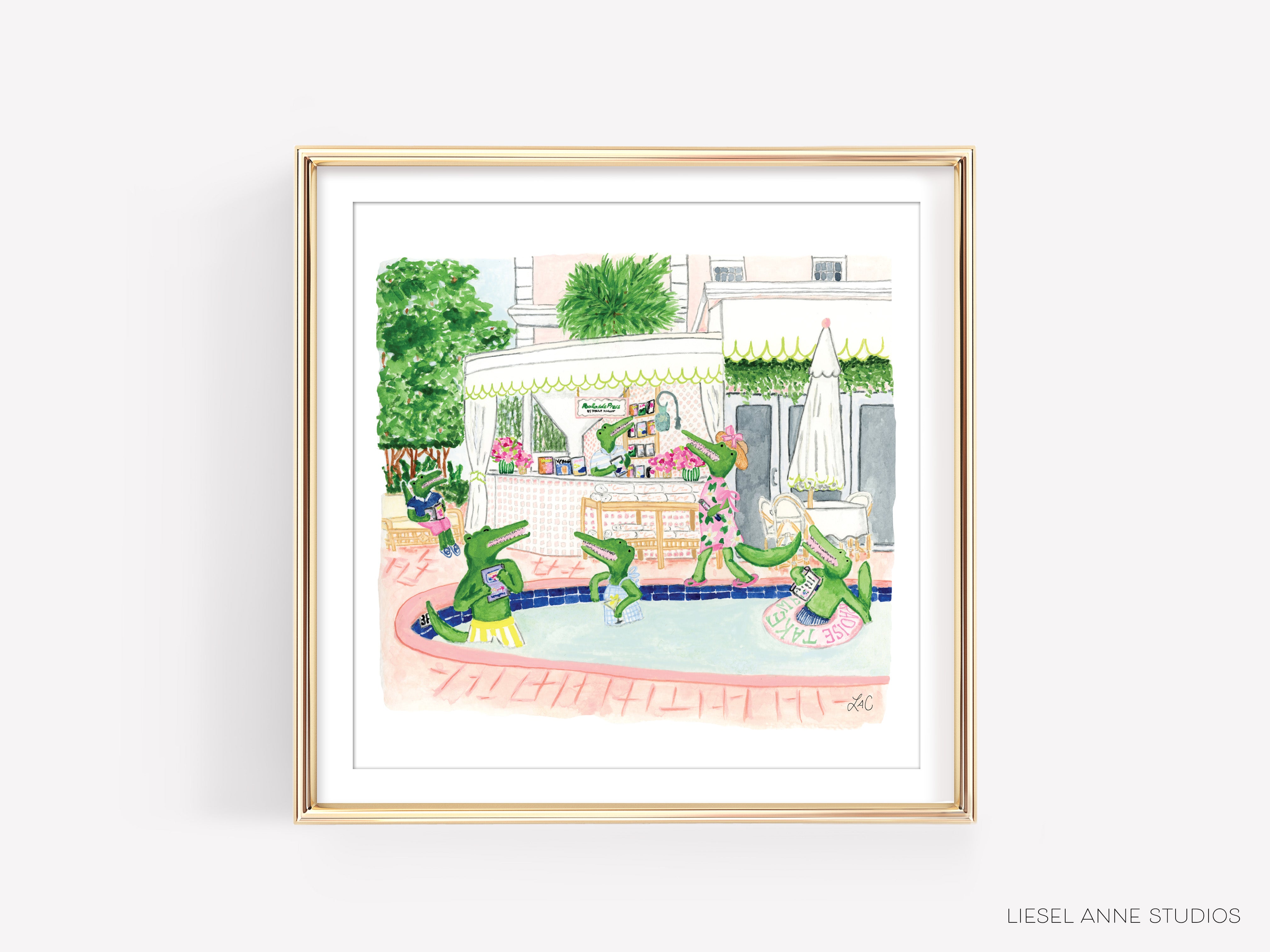 a watercolor painting of two people sitting at a table