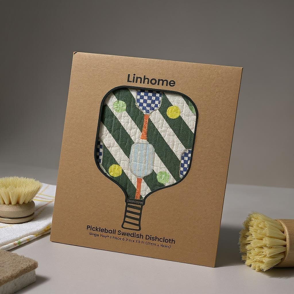In the Kitchen Pickleball Swedish Dishcloths– Linhome x Liesel Anne Collection- Blue & Green- 1 Pack