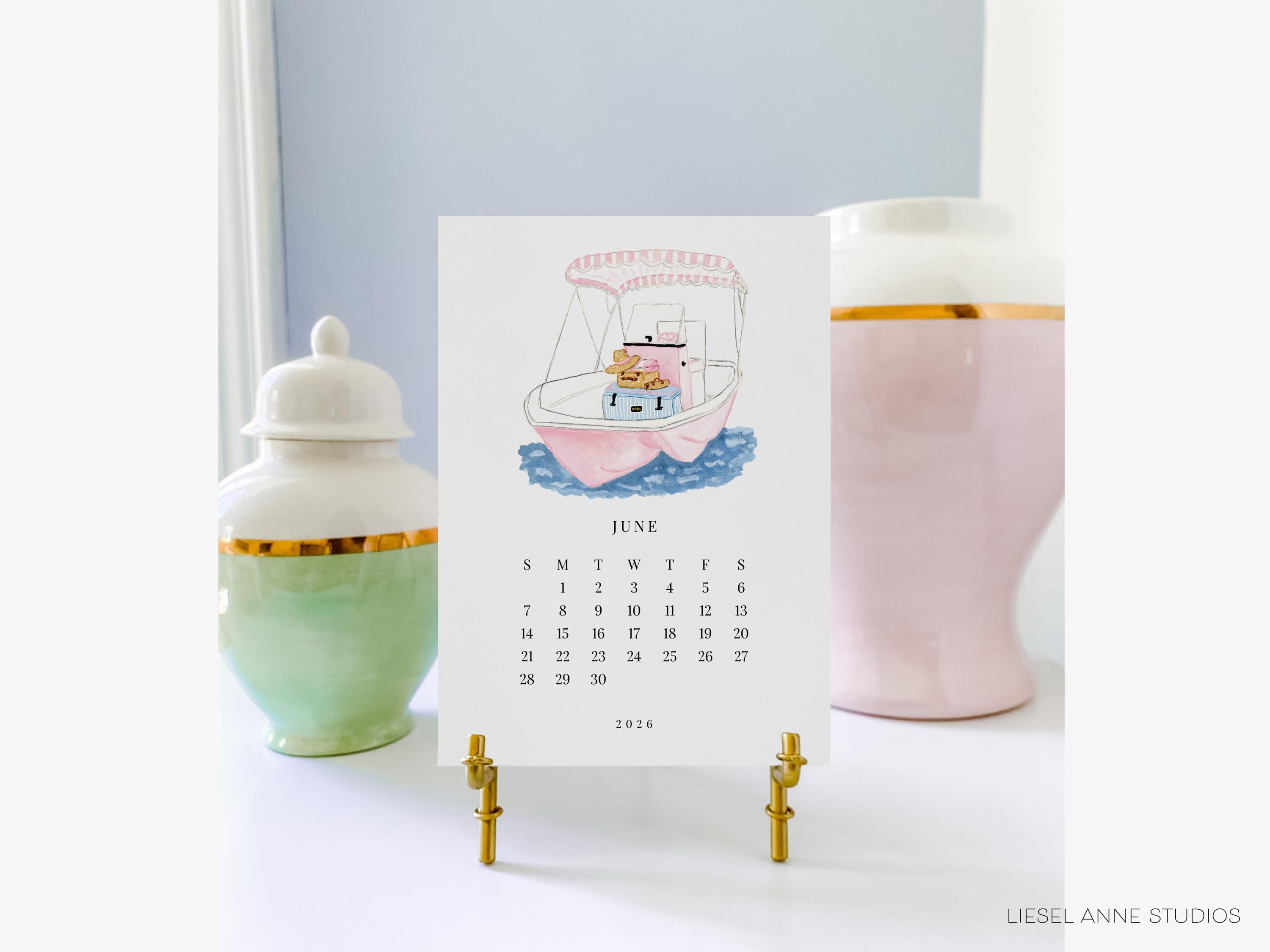 Academic Desk Calendar 2025-2026 | Watercolor Mini Monthly Calendar Gift