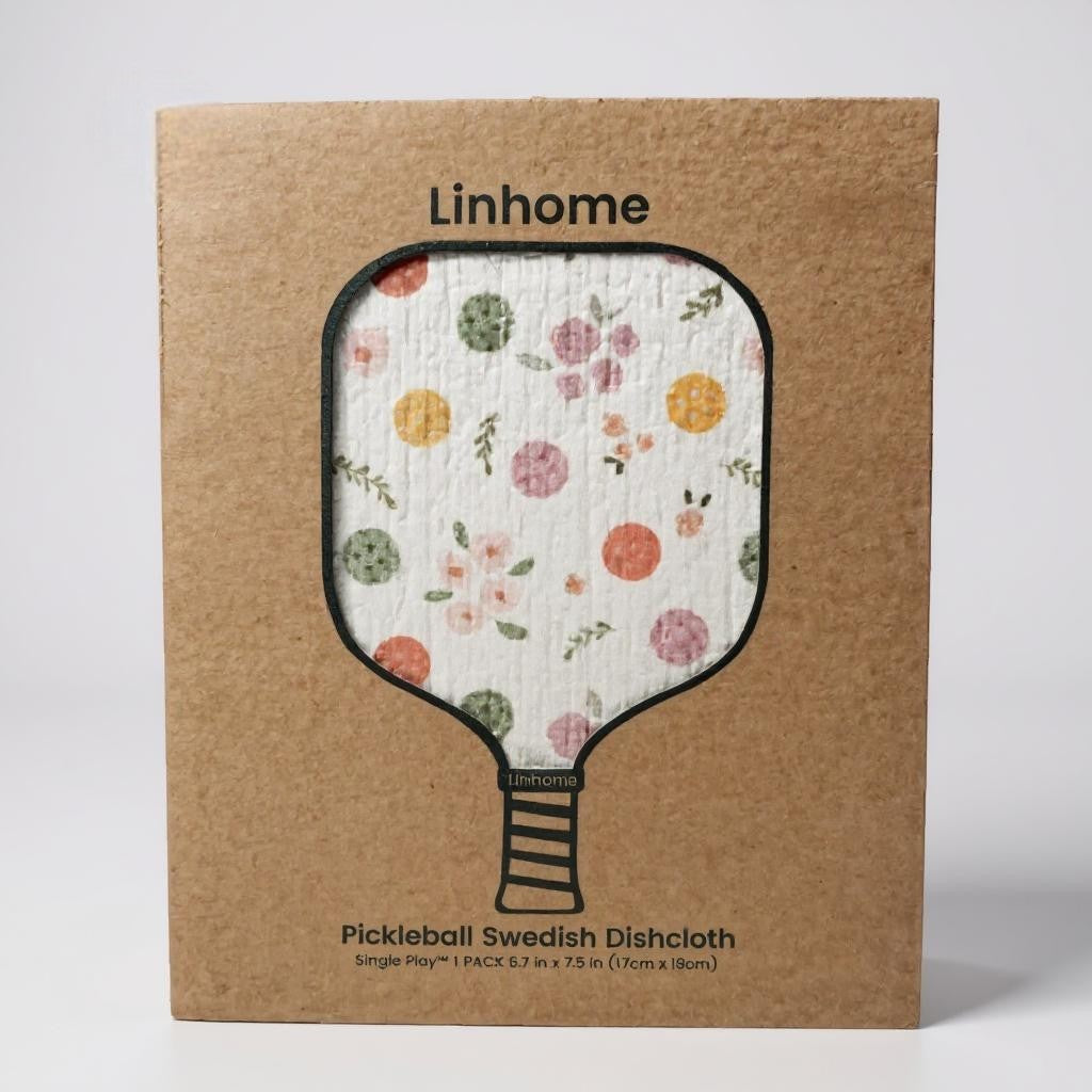Linhome Pickleball Swedish Dishcloth- Floral Ball- 1 Pack