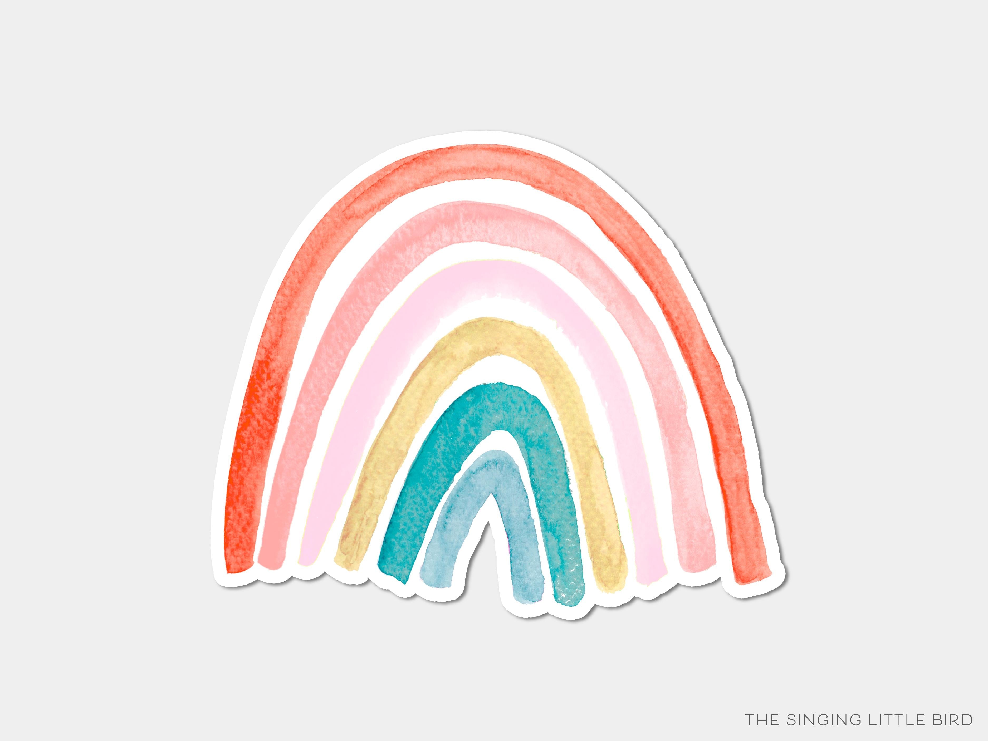 Boho Rainbow Vinyl Sticker-These weatherproof die cut stickers feature our hand-painted watercolor boho rainbow, making great laptop or water bottle stickers or gifts for the rainbow lover in your life.-The Singing Little Bird