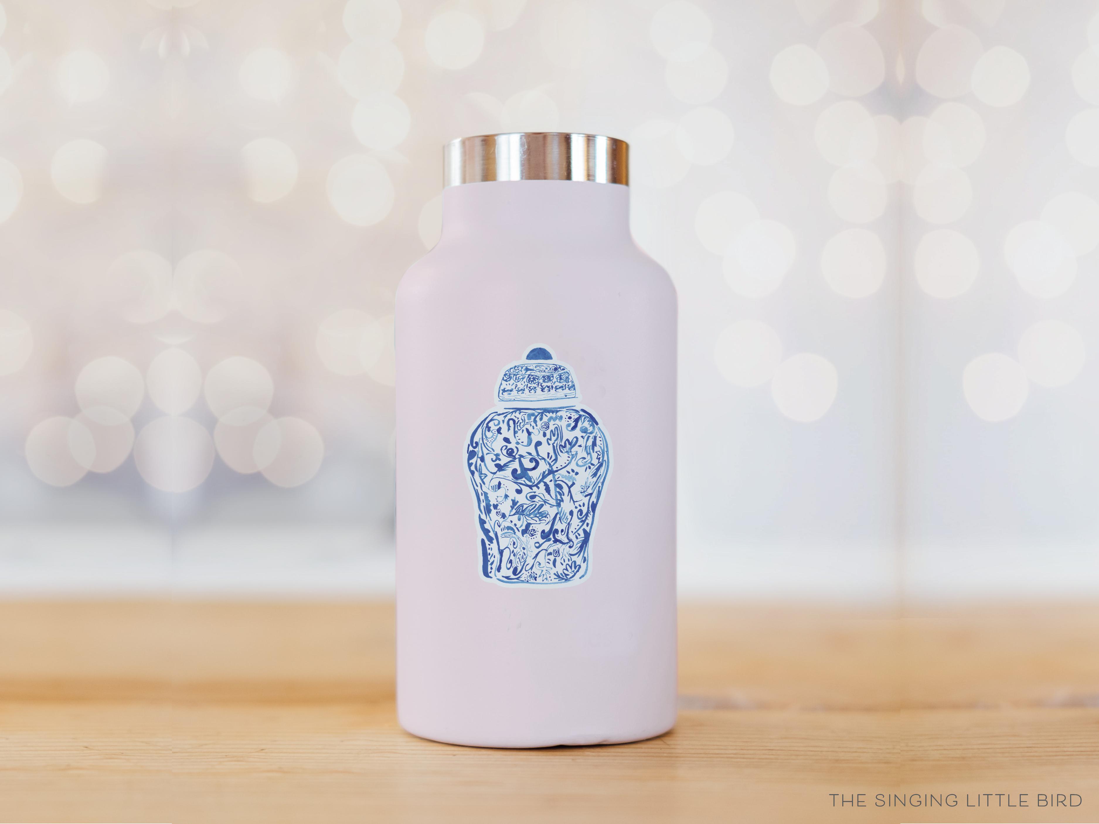 Ginger Jar Vinyl Sticker-These weatherproof die cut stickers feature our hand-painted watercolor Ginger Jar, making great laptop or water bottle stickers or gifts for the chinoiserie lover in your life.-The Singing Little Bird