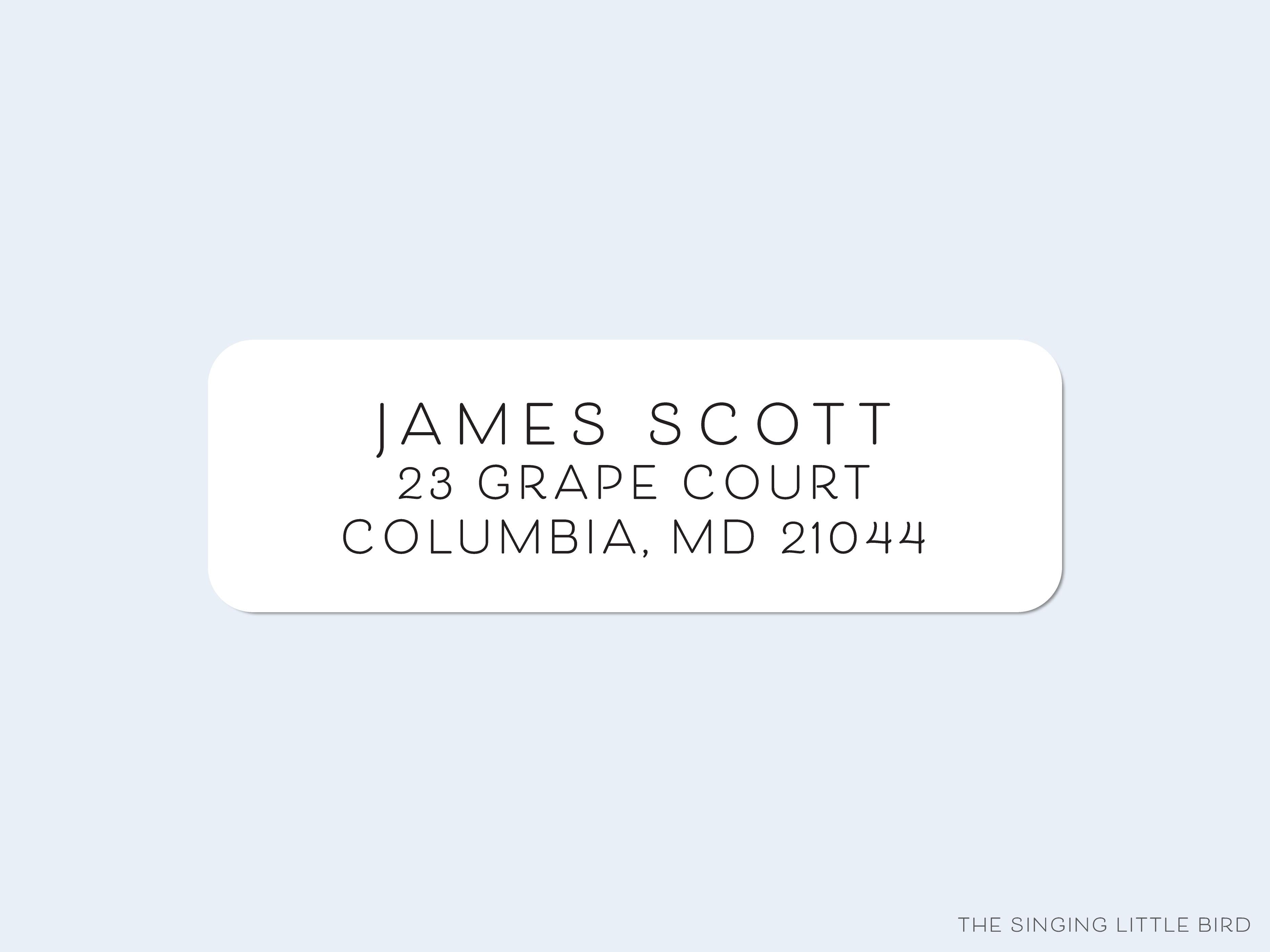 Minimalist Return Address Labels- These personalized return address labels are 2.625" x 1" and feature our simple text, printed in the USA on beautiful matte finish labels. These make great gifts for yourself or the modern lover. -The Singing Little Bird