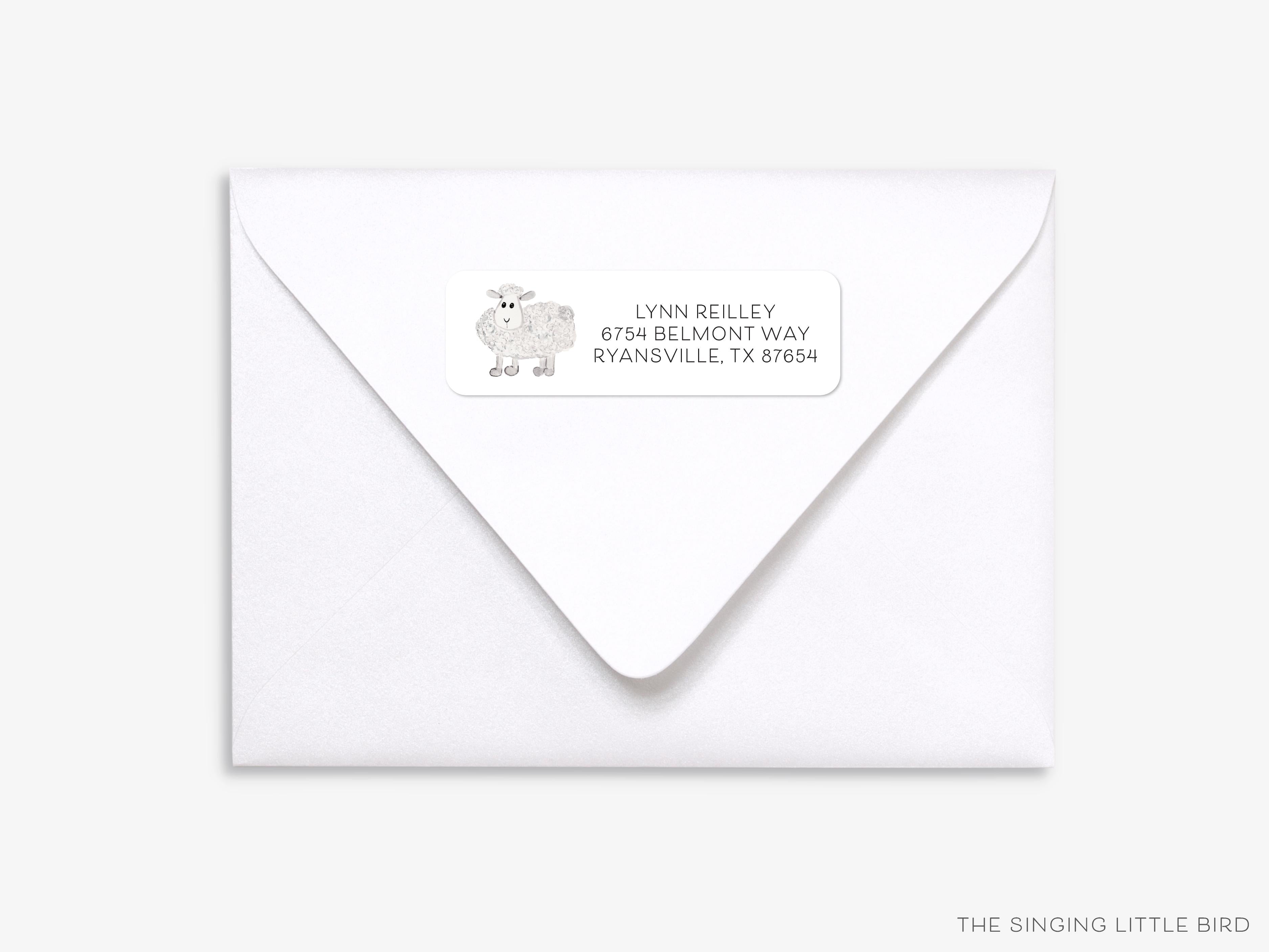 Sheep Return Address Labels- These personalized return address labels are 2.625" x 1" and feature our hand-painted watercolor sheep, printed in the USA on beautiful matte finish labels. These make great gifts for yourself or the farm animal lover. -The Singing Little Bird