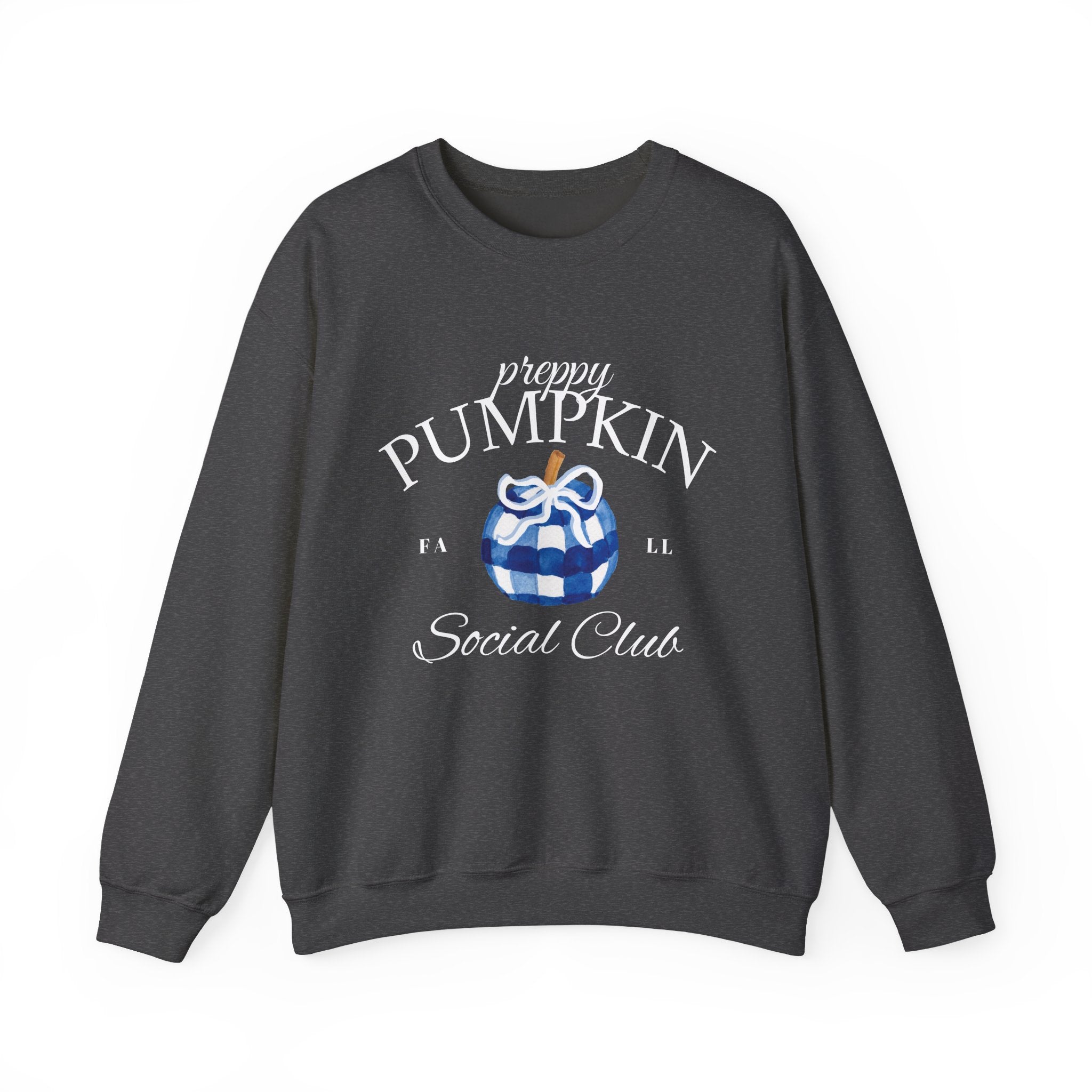 Preppy Pumpkin Sweatshirt [Cozy Fall Crewneck & Gingham Pumpkin]