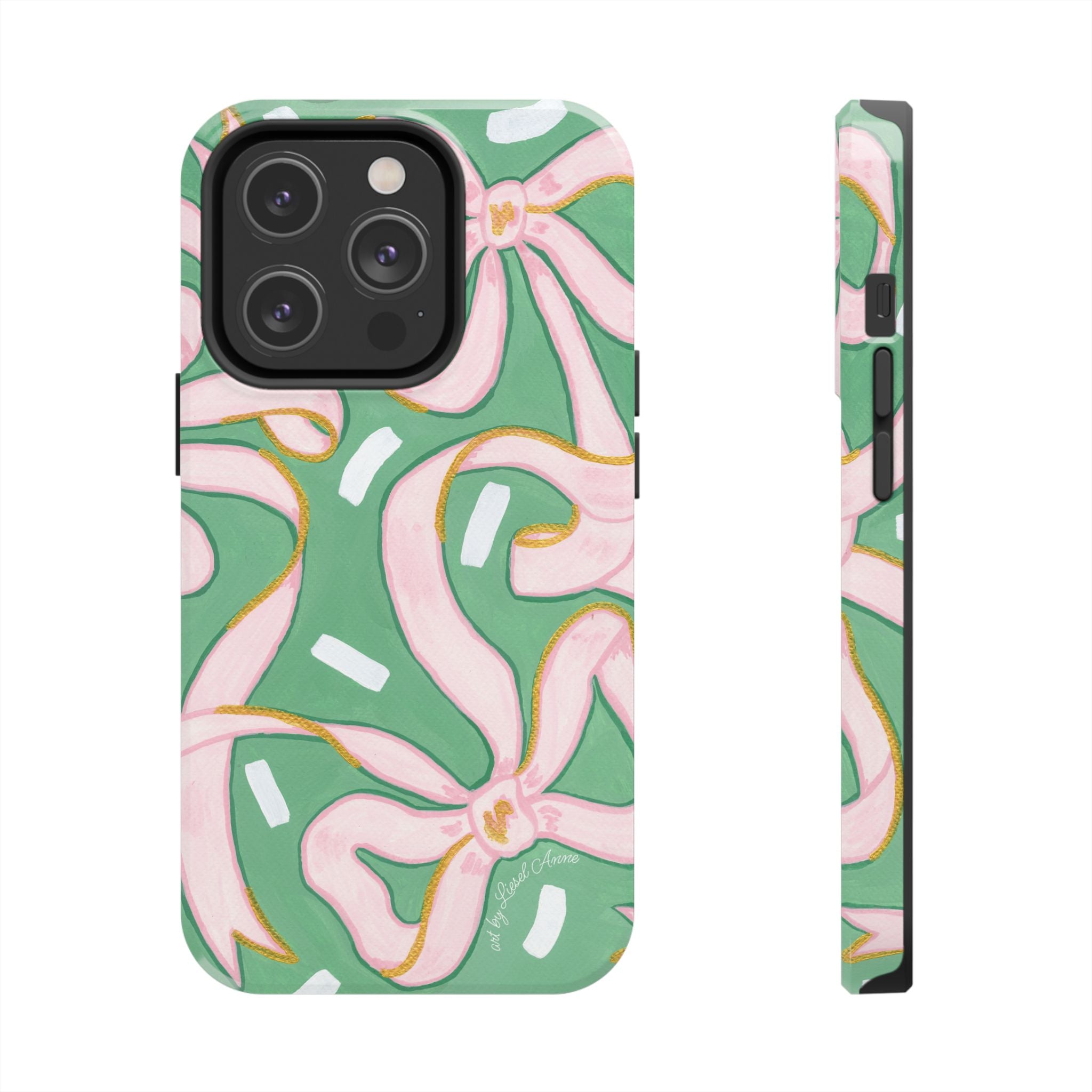 Pink and Green Bows Tough Case [iPhone 14 - iPhone 11]