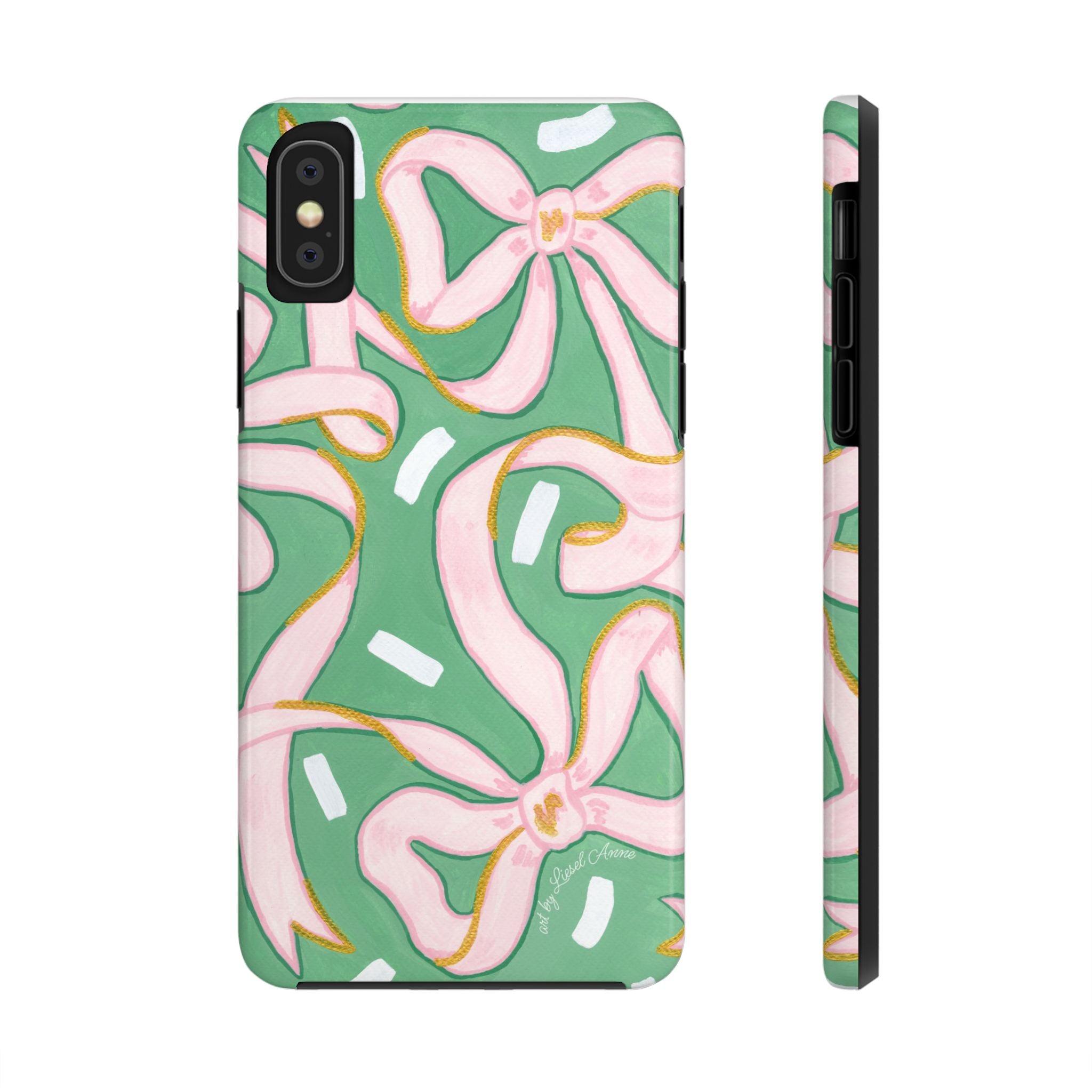 Pink and Green Bows Tough Case [iPhone 14 - iPhone 11]