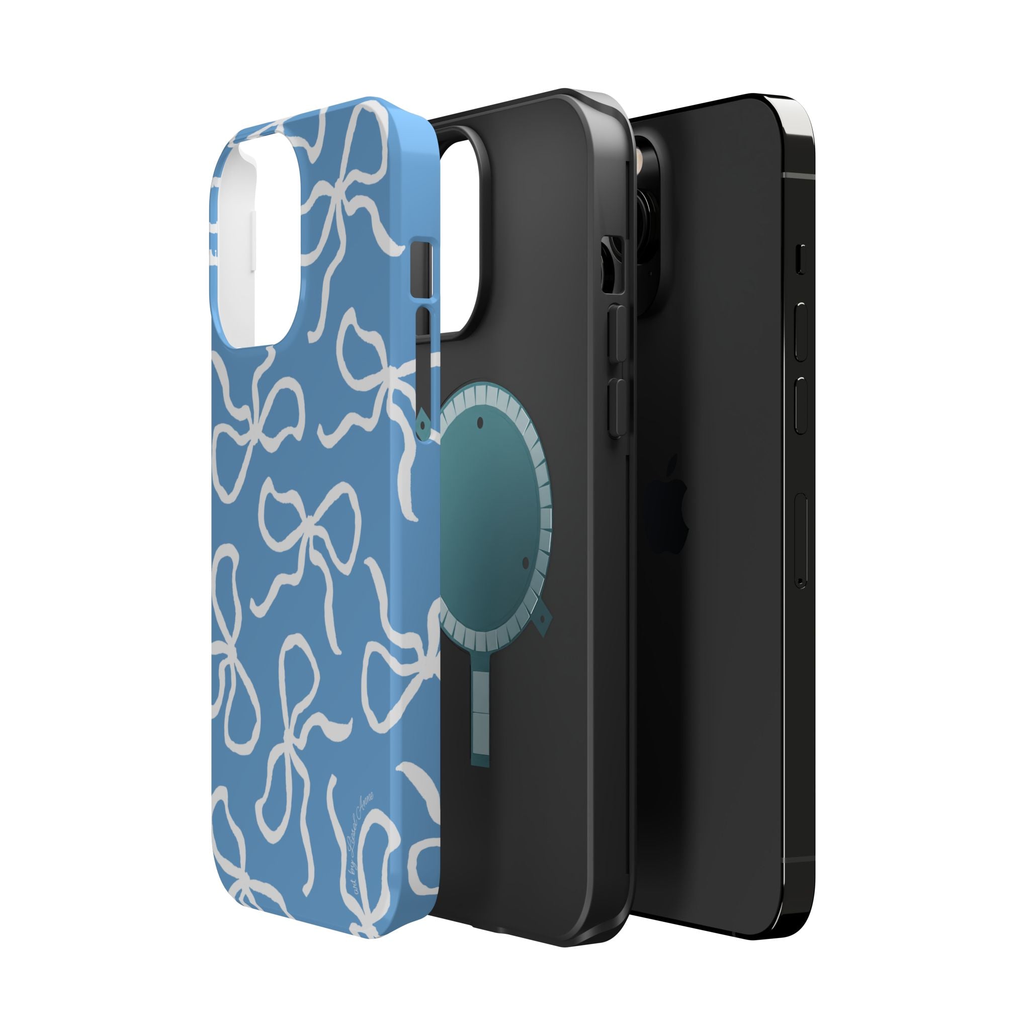 Blue & White Bows MagSafe Tough Case [iPhone 13 - iPhone 16]