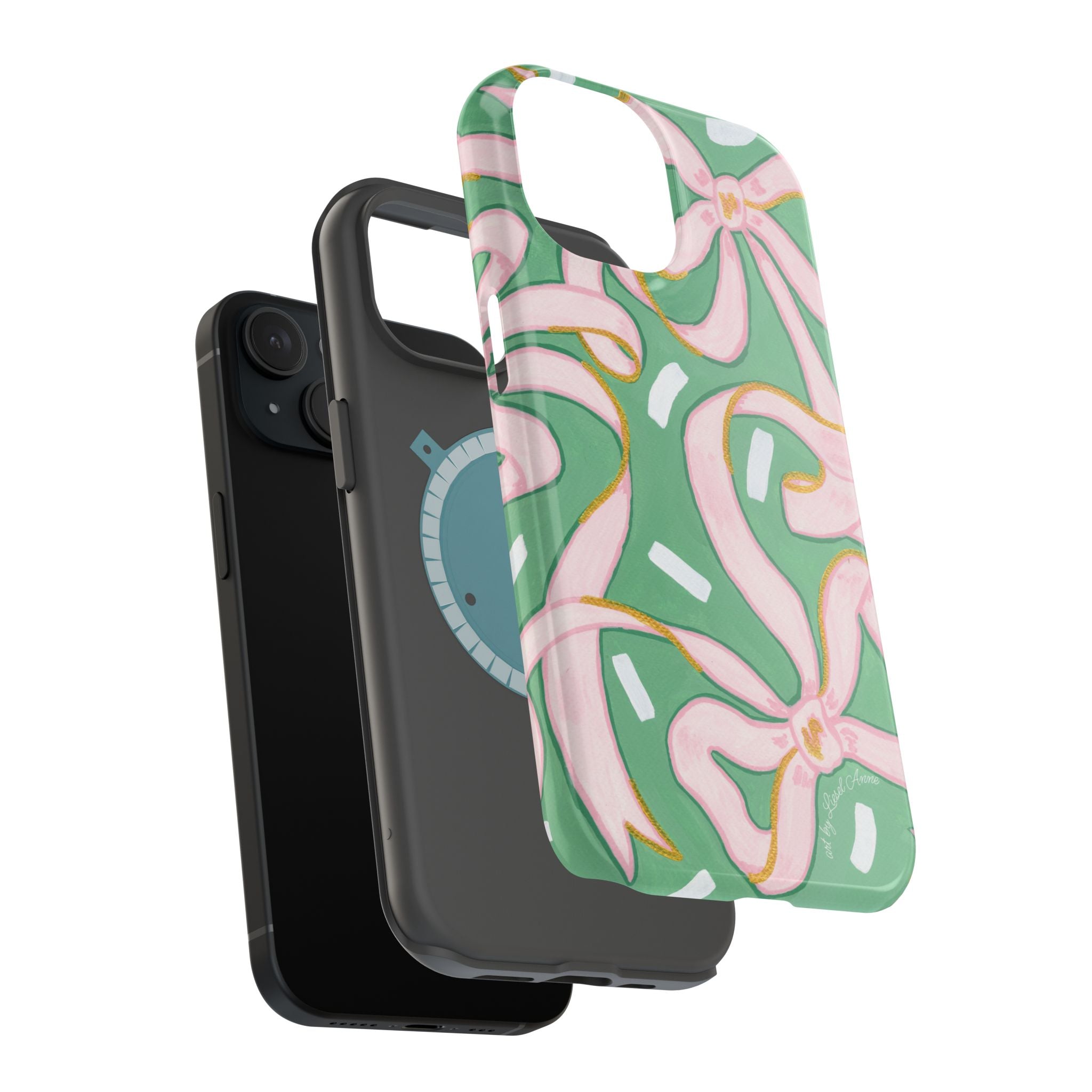 Pink & Green Bows MagSafe Tough Case [iPhone 13 - iPhone 16]