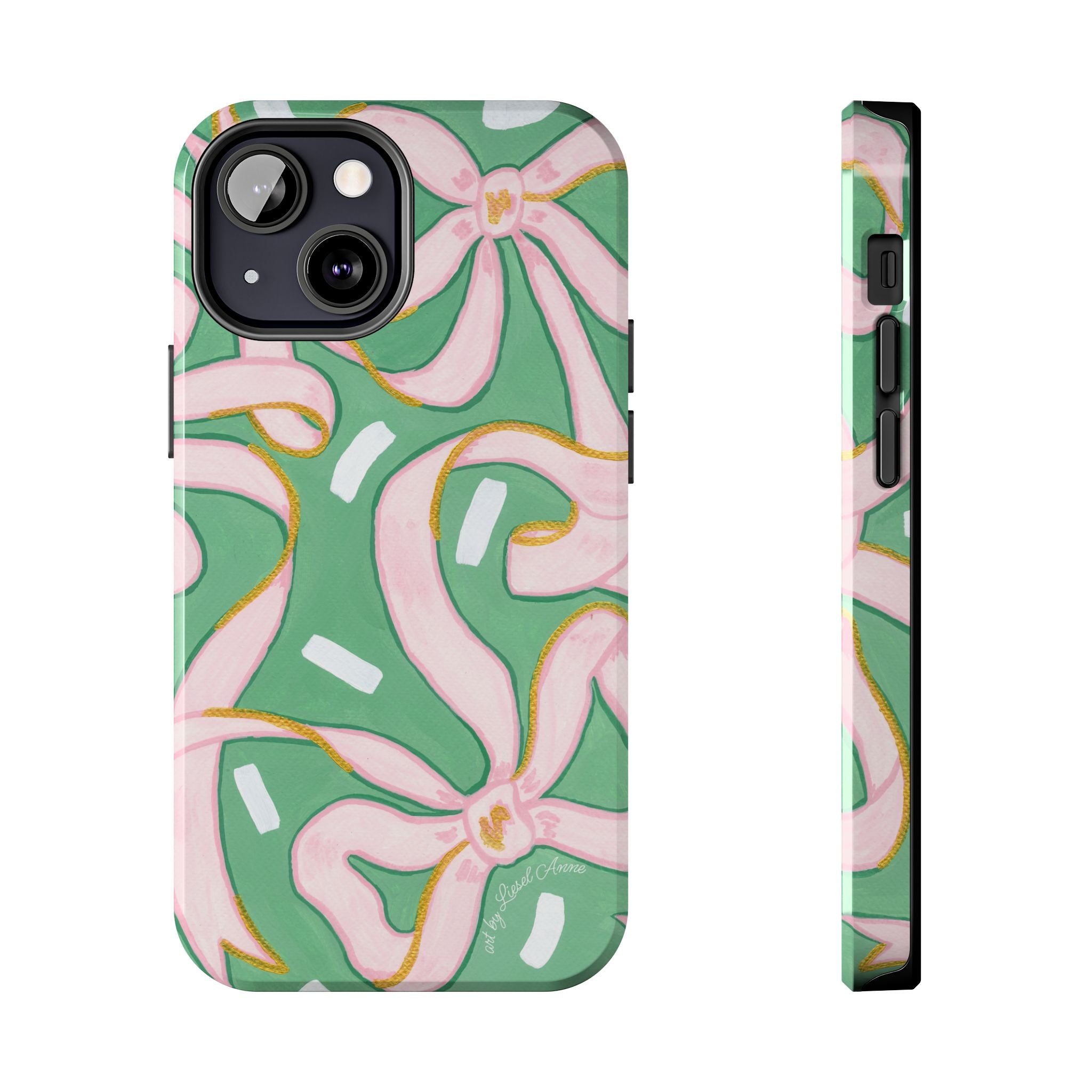 Pink and Green Bows Tough Case [iPhone 14 - iPhone 11]