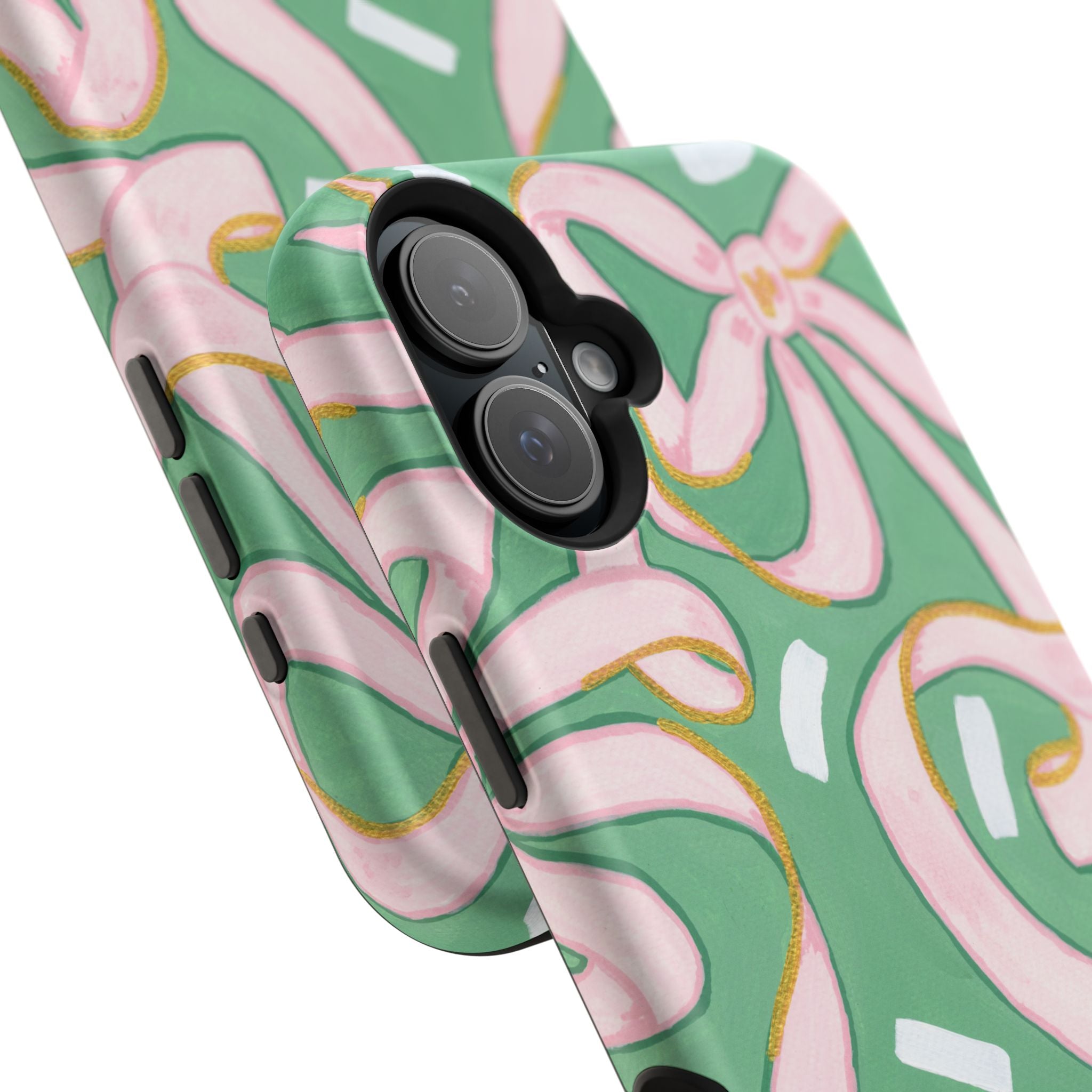 Pink & Green Bows MagSafe Tough Case [iPhone 13 - iPhone 16]