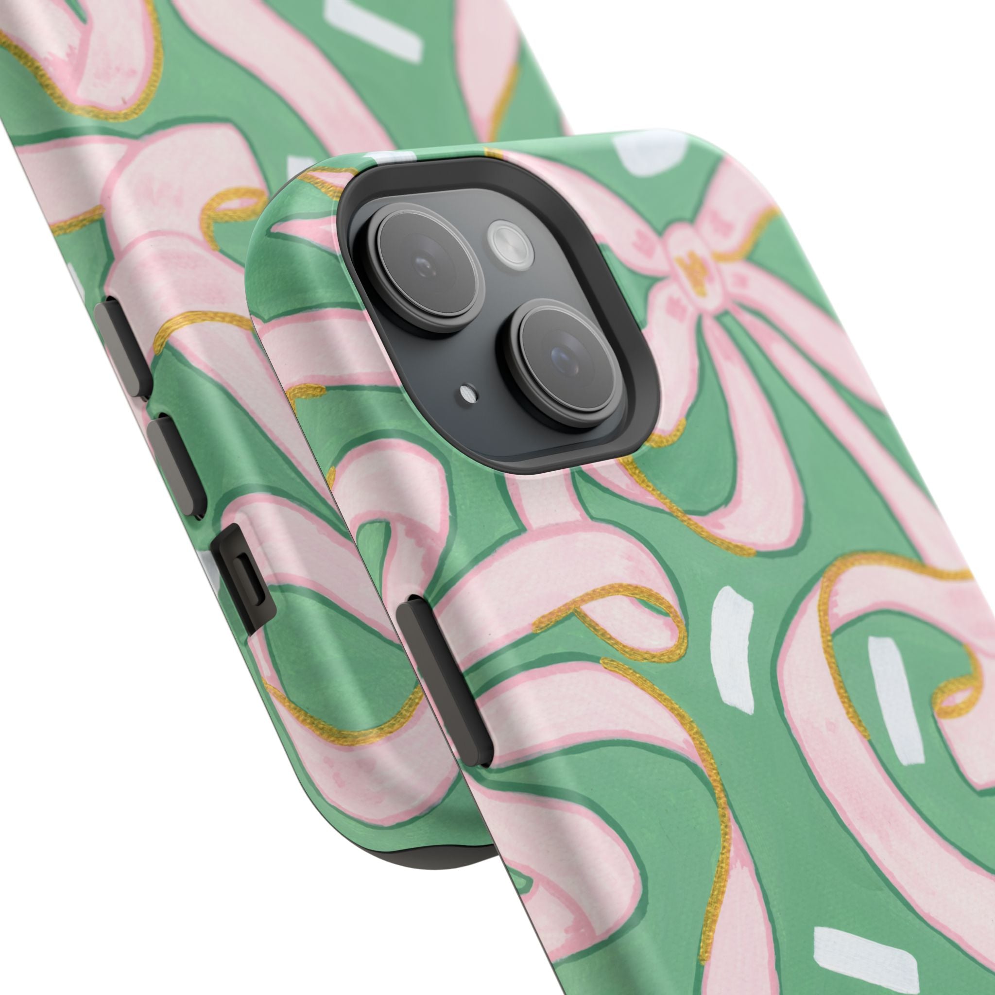 Pink & Green Bows MagSafe Tough Case [iPhone 13 - iPhone 16]