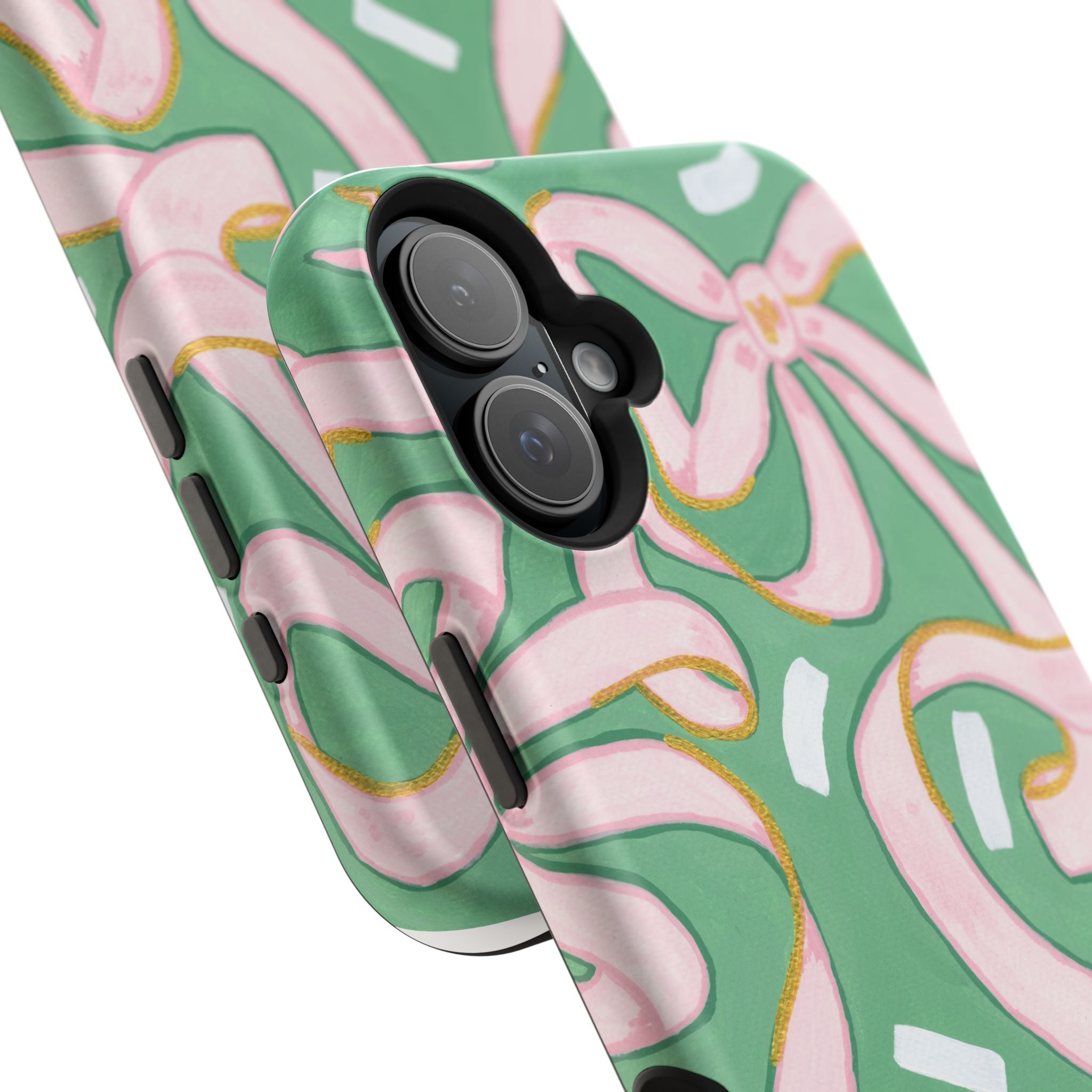 Pink & Green Bows MagSafe Tough Case [iPhone 13 - iPhone 16]