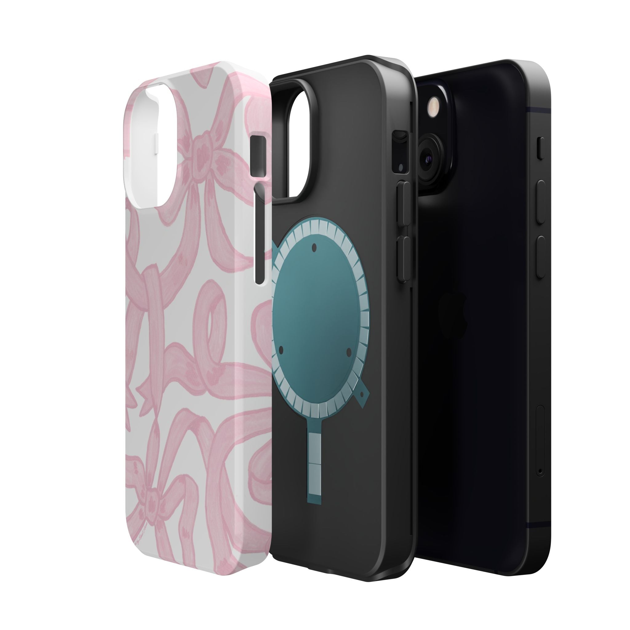 Pink & White Bows MagSafe Tough Case  [iPhone 13 - iPhone 16]