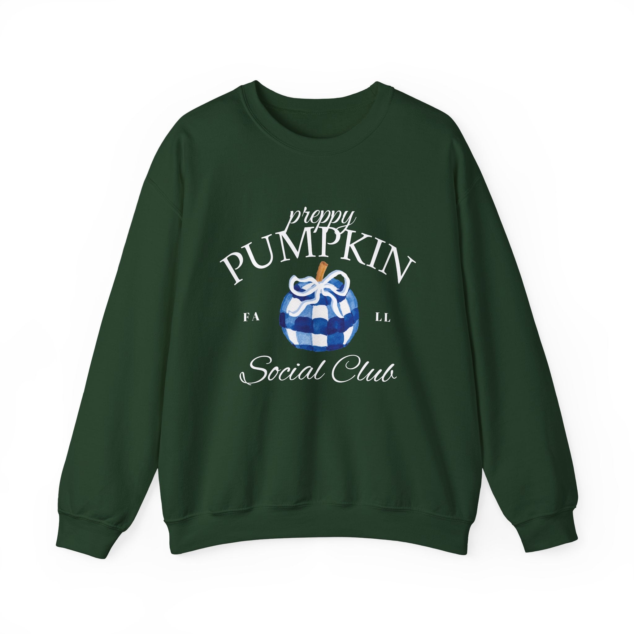 Preppy Pumpkin Sweatshirt [Cozy Fall Crewneck & Gingham Pumpkin]