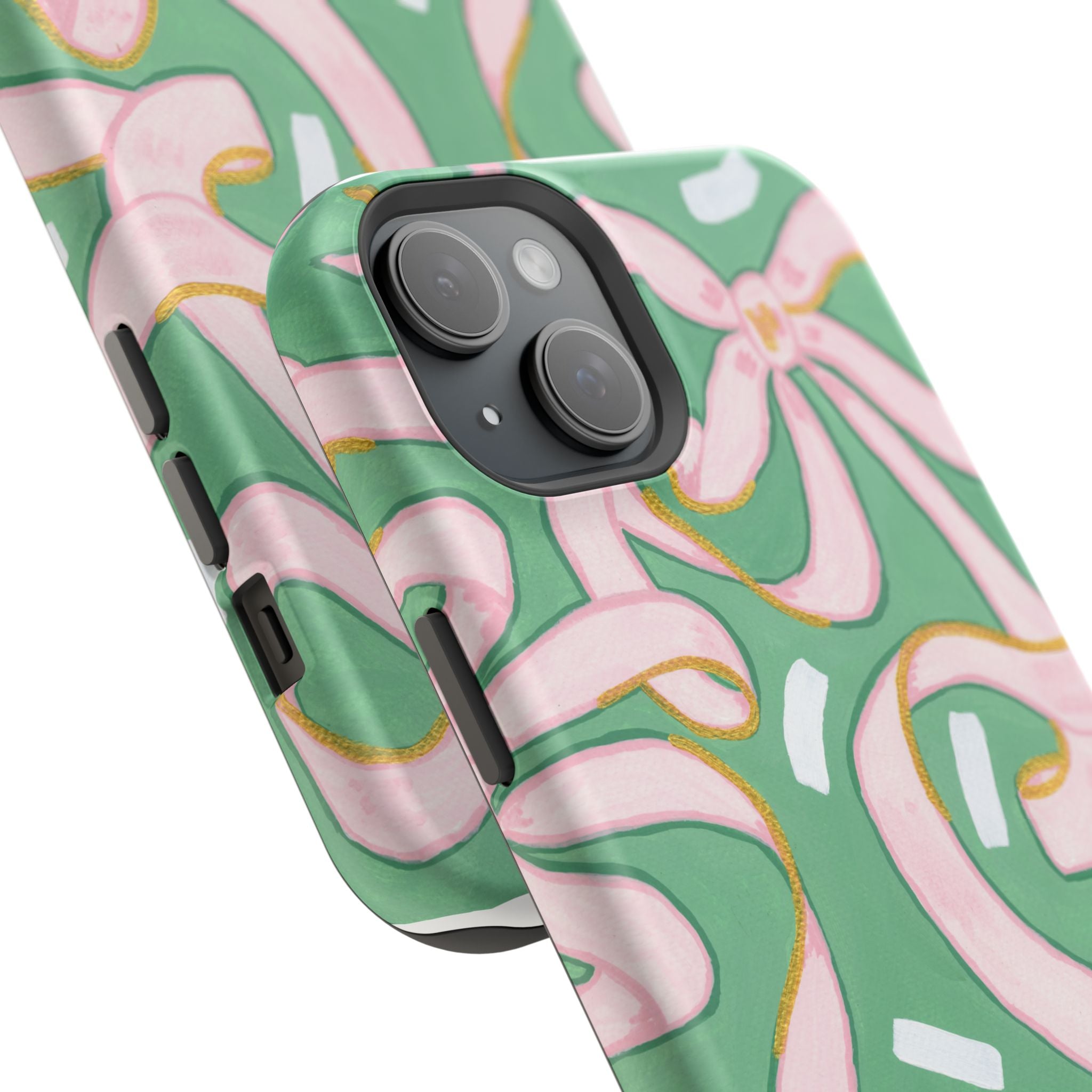 Pink & Green Bows MagSafe Tough Case [iPhone 13 - iPhone 16]