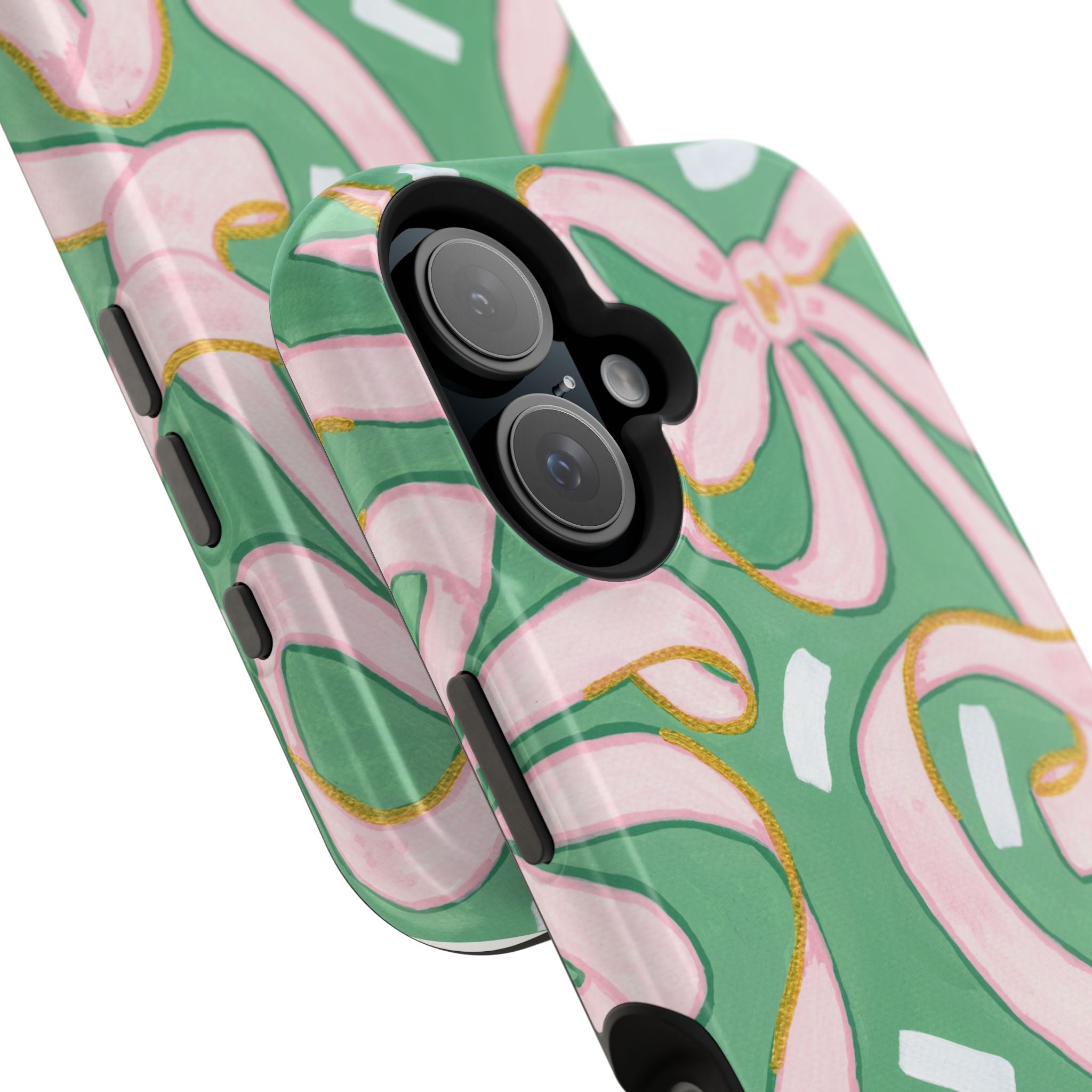 Pink & Green Bows MagSafe Tough Case [iPhone 13 - iPhone 16]